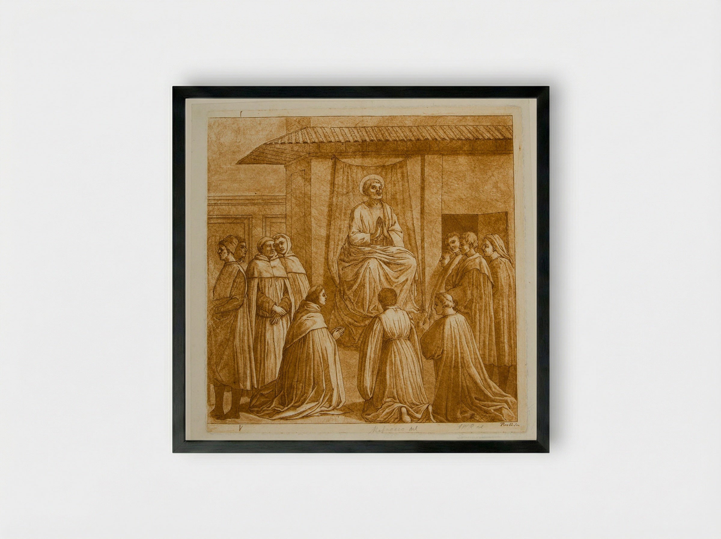 Saint Peter Preaching (After Masaccio) - Tommaso Piroli - Framed Print Black