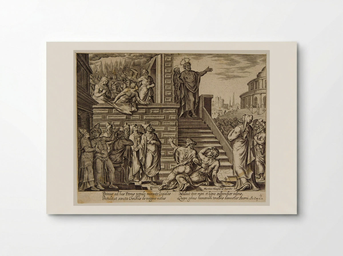 Saint Peter Preaching in Jerusalem - Philips Galle - Poster