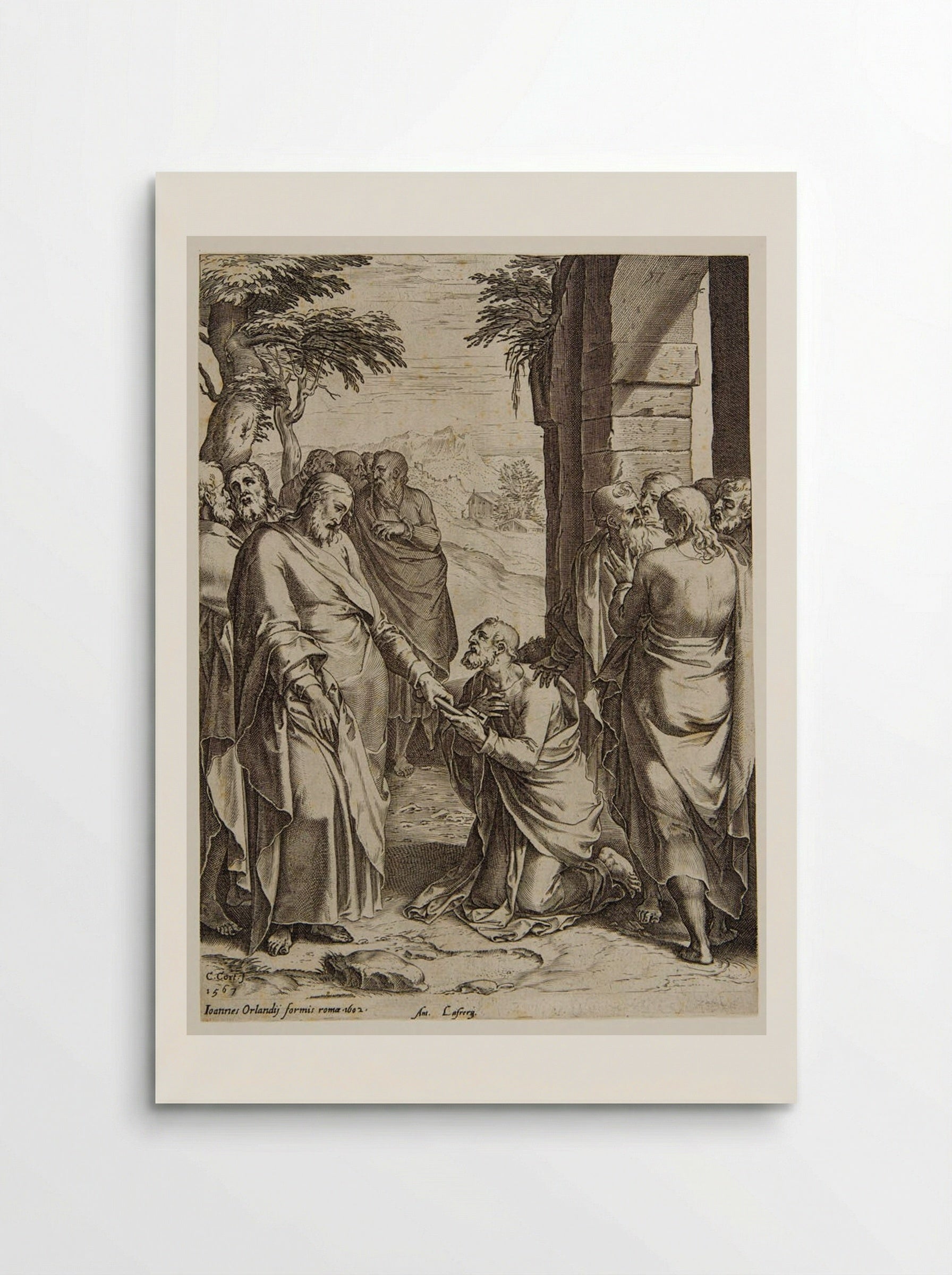 Saint Peter Receiving the Keys - Cornelis Cort - Poster