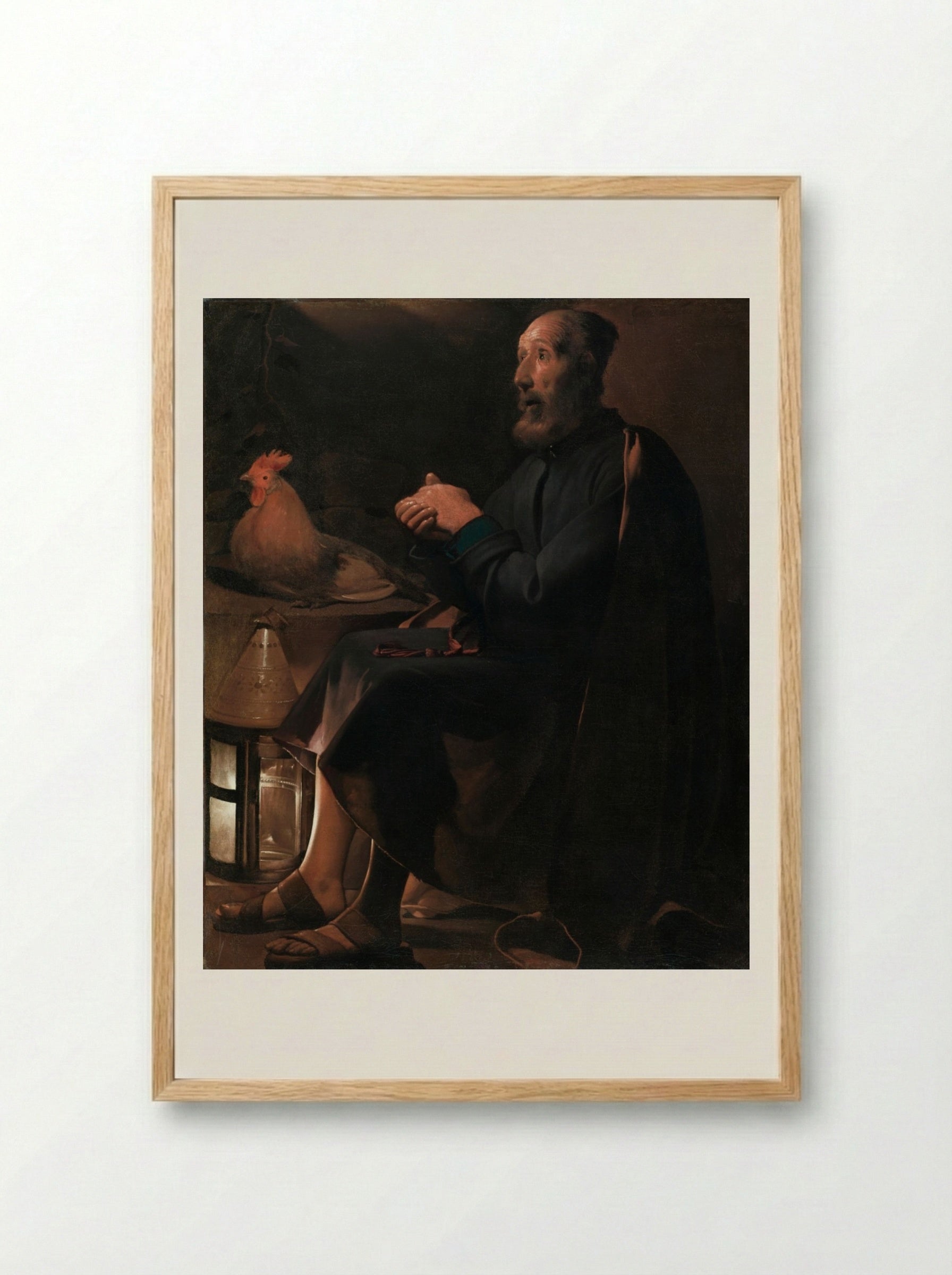 Saint Peter Repentant - Georges de La Tour - Framed Print Wood