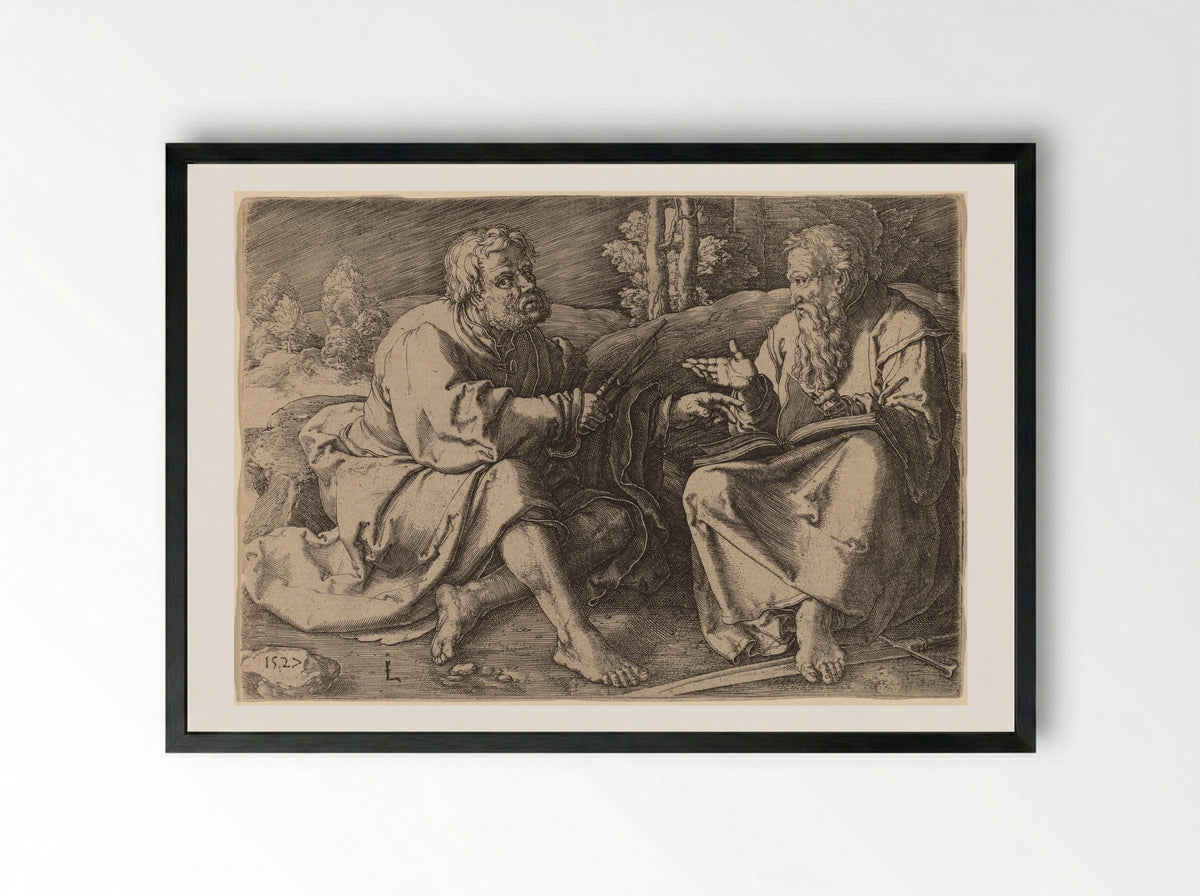 Saint Peter and Saint Paul - Lucas van Leyden - Framed Print Black