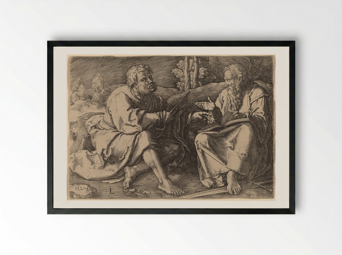 Saint Peter and Saint Paul - Lucas van Leyden - Framed Print Black