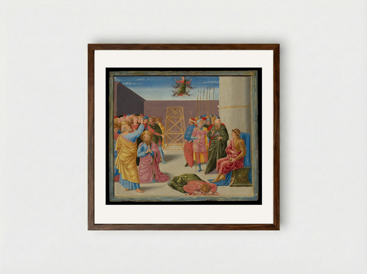Saint Peter and Simon Magus - Benozzo Gozzoli - Framed Print Dark Wood