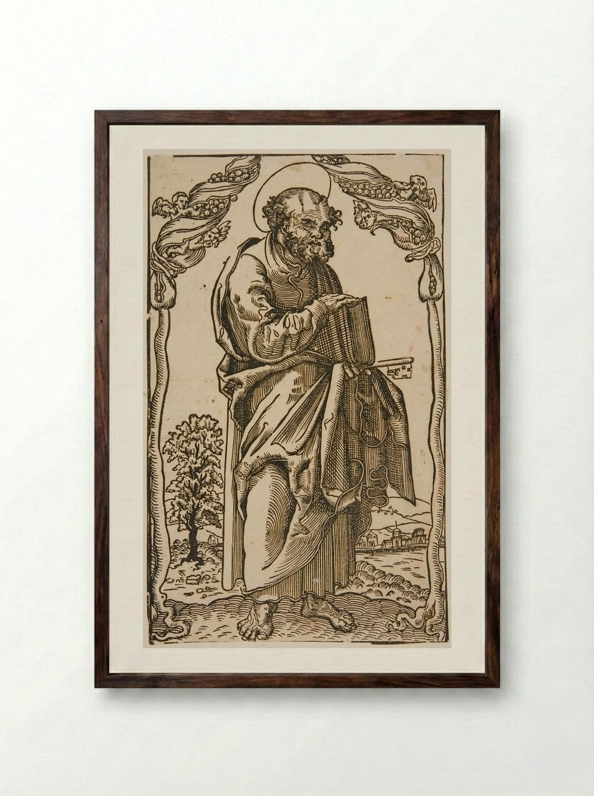 Saint Peter - Lucas Cranach the Elder - Framed Print Dark Wood