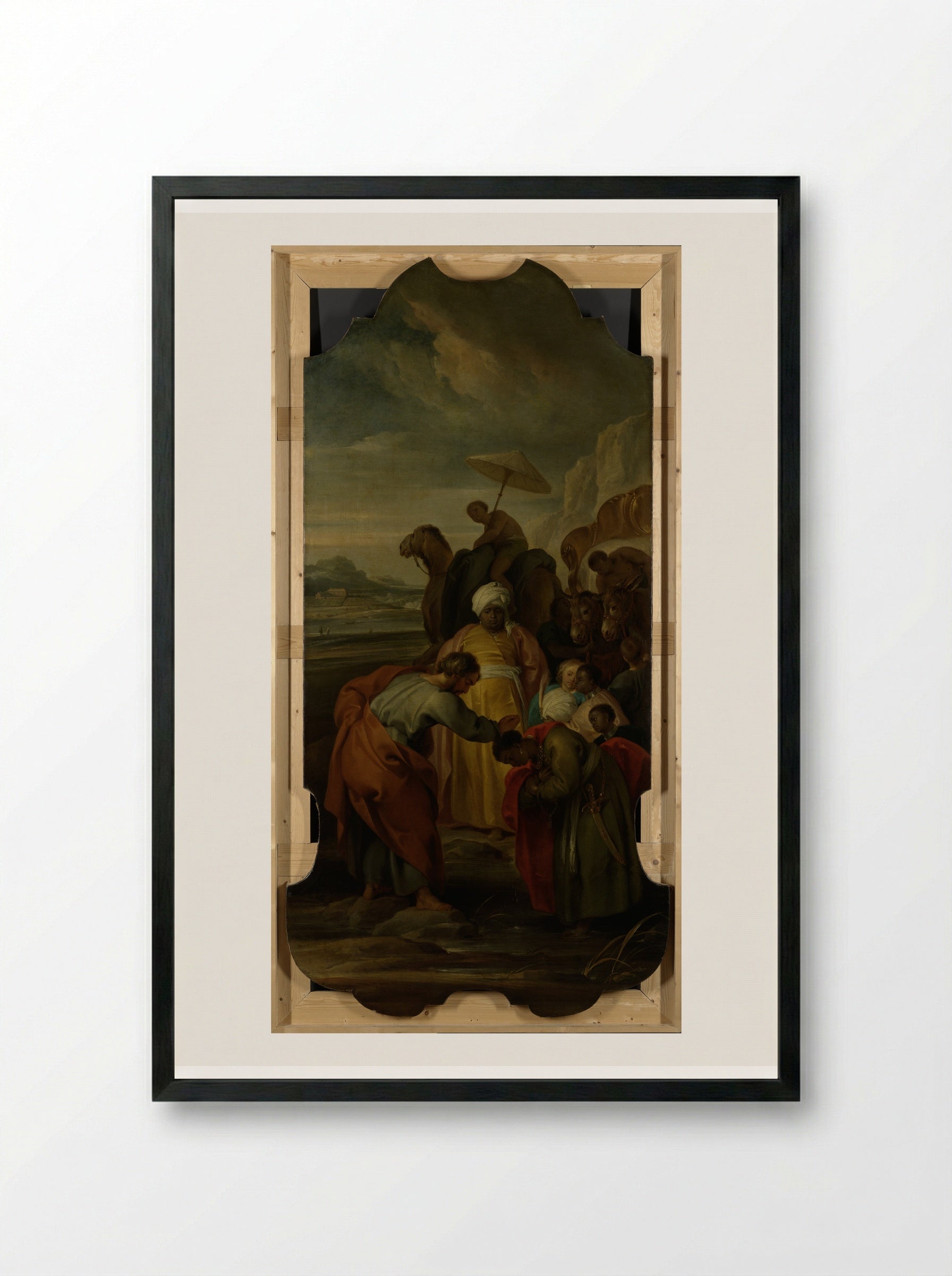 Saint Philip Baptizes the Eunuch - Jacob de Wit - Framed Print Black