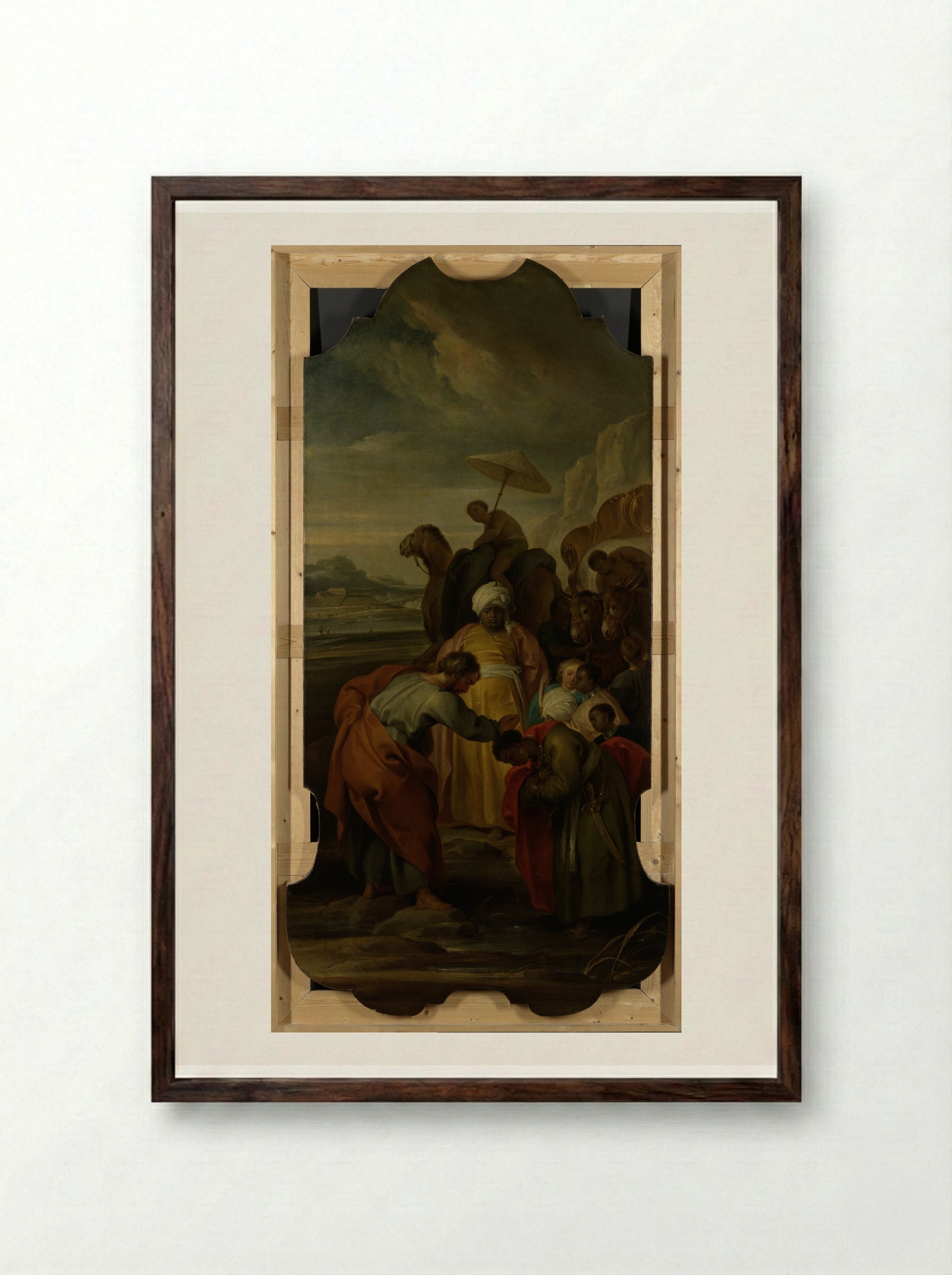 Saint Philip Baptizes the Eunuch - Jacob de Wit - Framed Print Dark Wood
