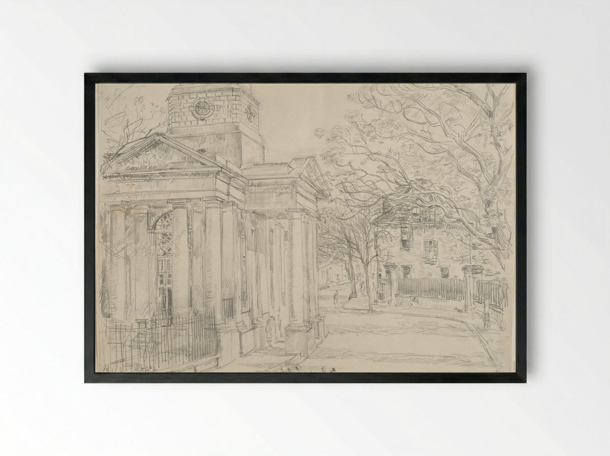 Saint Philip's, Charleston, South Carolina - Childe Hassam - Framed Print Black