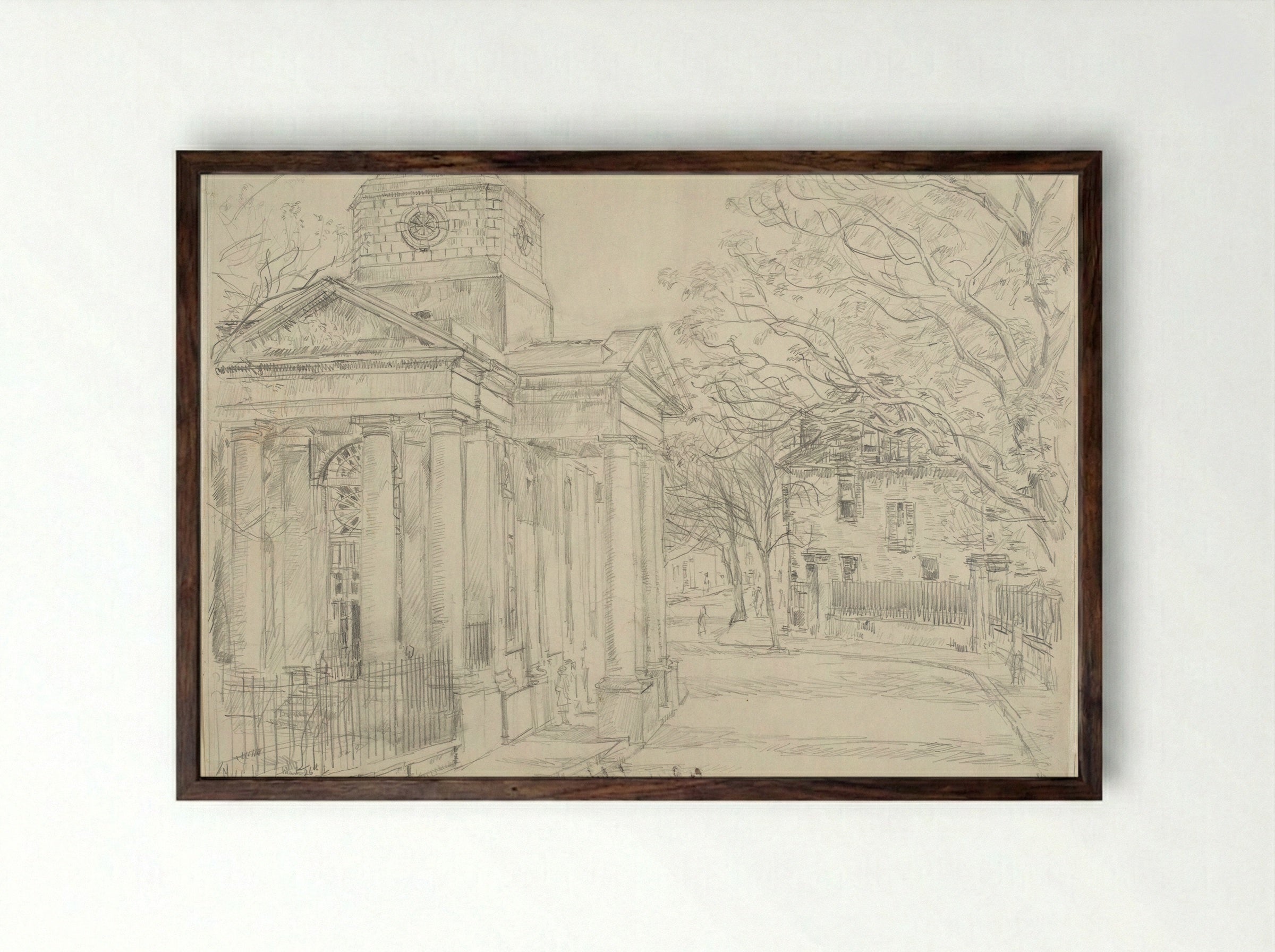Saint Philip's, Charleston, South Carolina - Childe Hassam - Framed Print Dark Wood