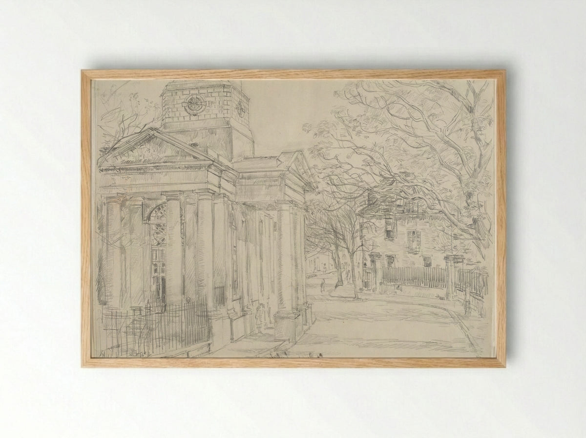 Saint Philip's, Charleston, South Carolina - Childe Hassam - Framed Print Wood