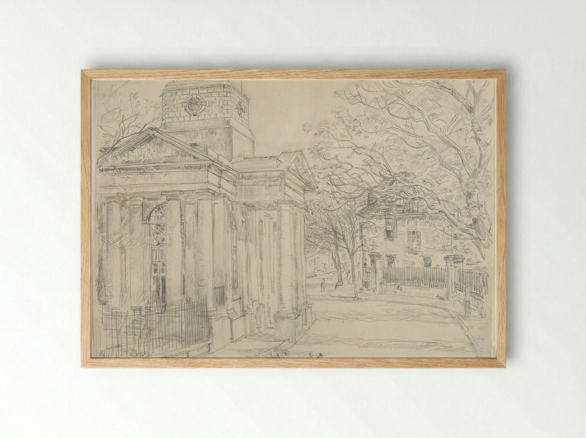 Saint Philip's, Charleston, South Carolina - Childe Hassam - Framed Print Wood