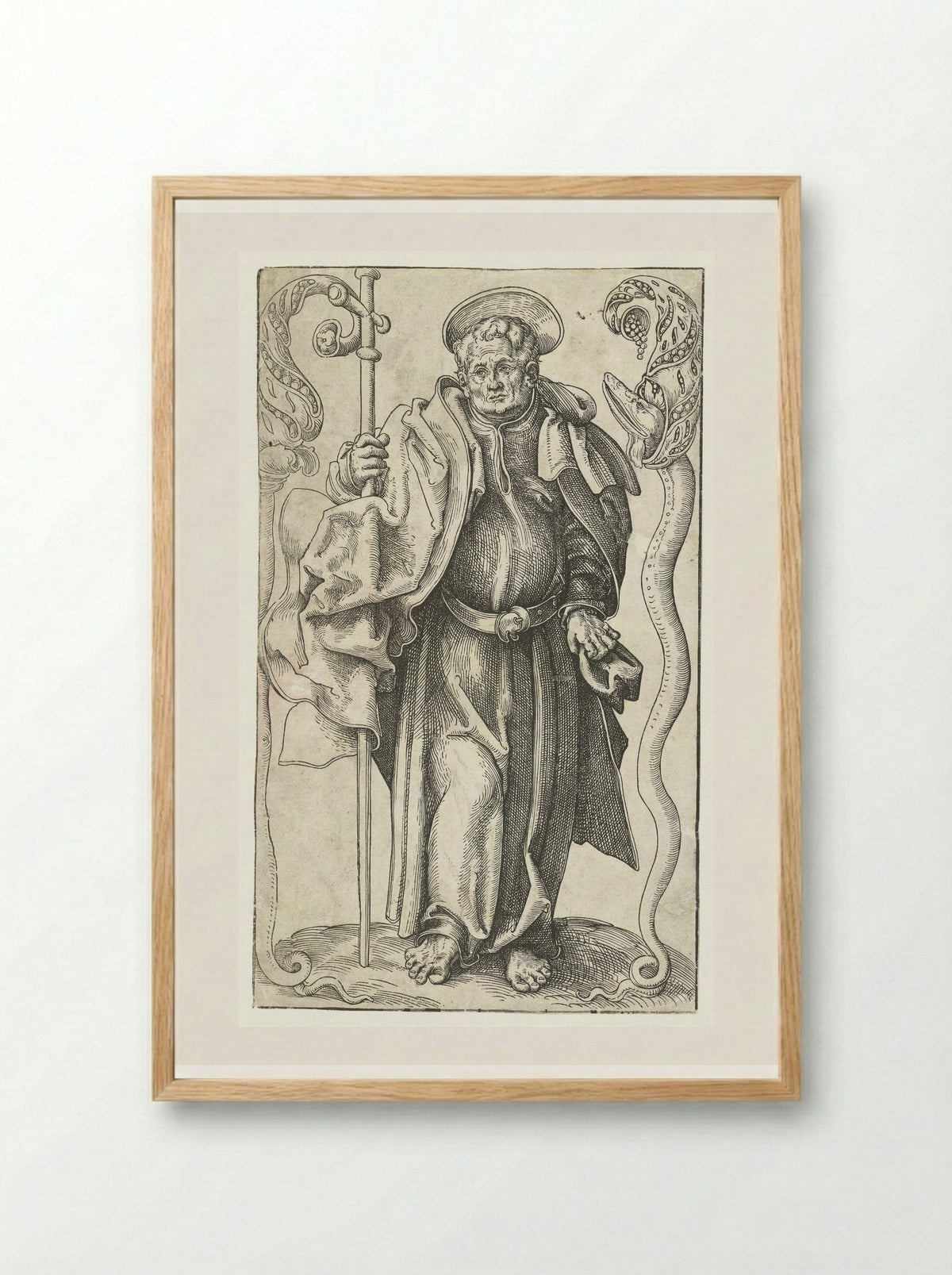 Saint Philip with Cross and Serpent - Lucas Cranach the Elder - Framed Print Wood
