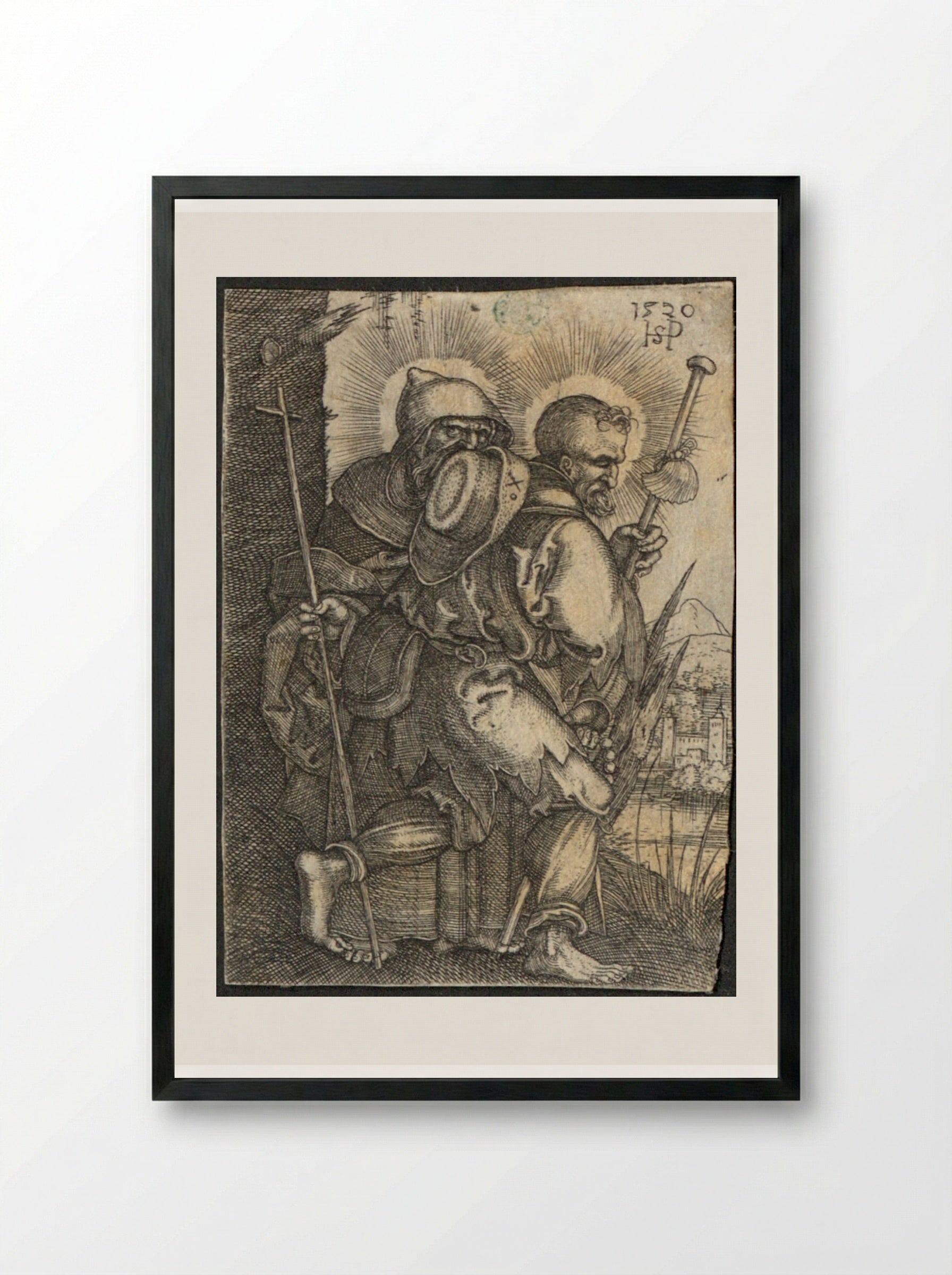 Saint Philip - Sebald Beham - Framed Print Black