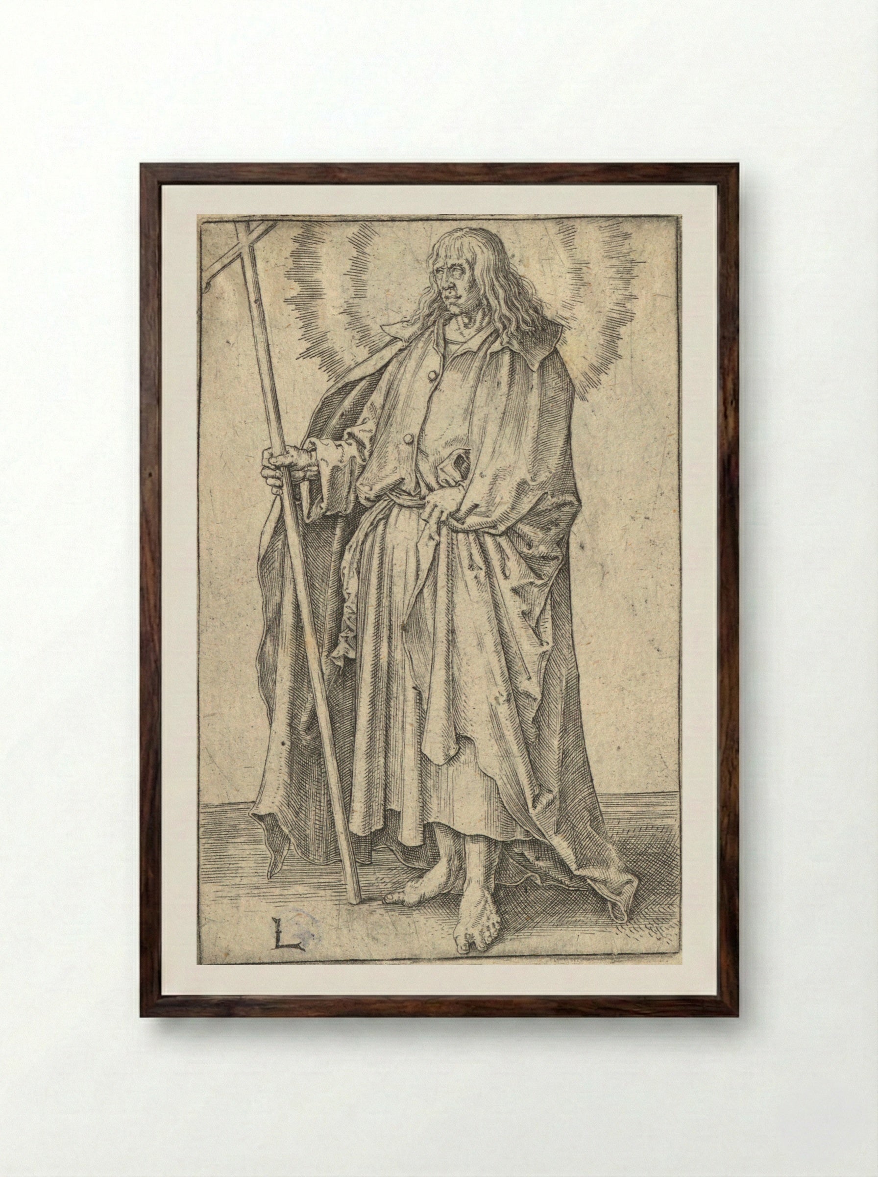 Saint Philip - Lucas van Leyden - Framed Print Dark Wood