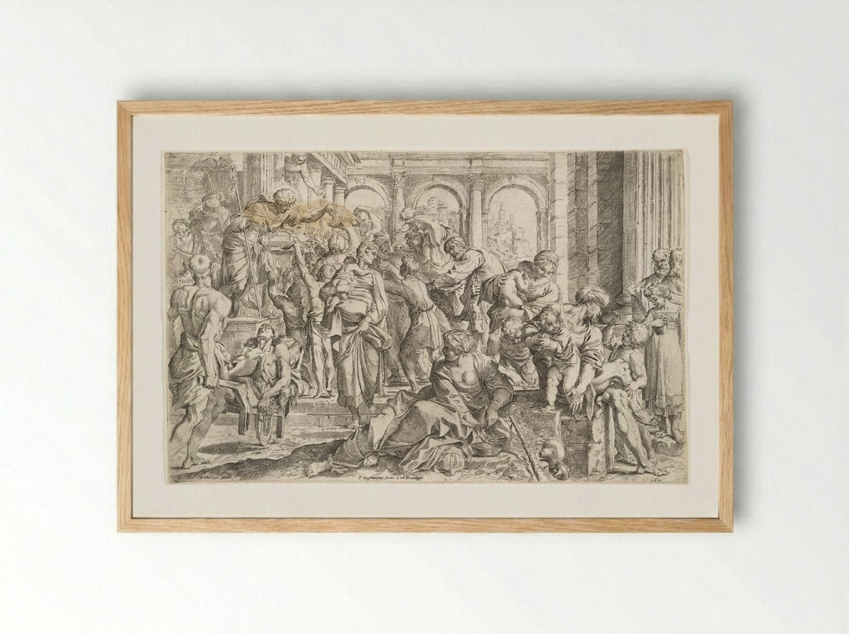 Saint Roch Distributing Alms - Francesco Brizio - Framed Print Wood