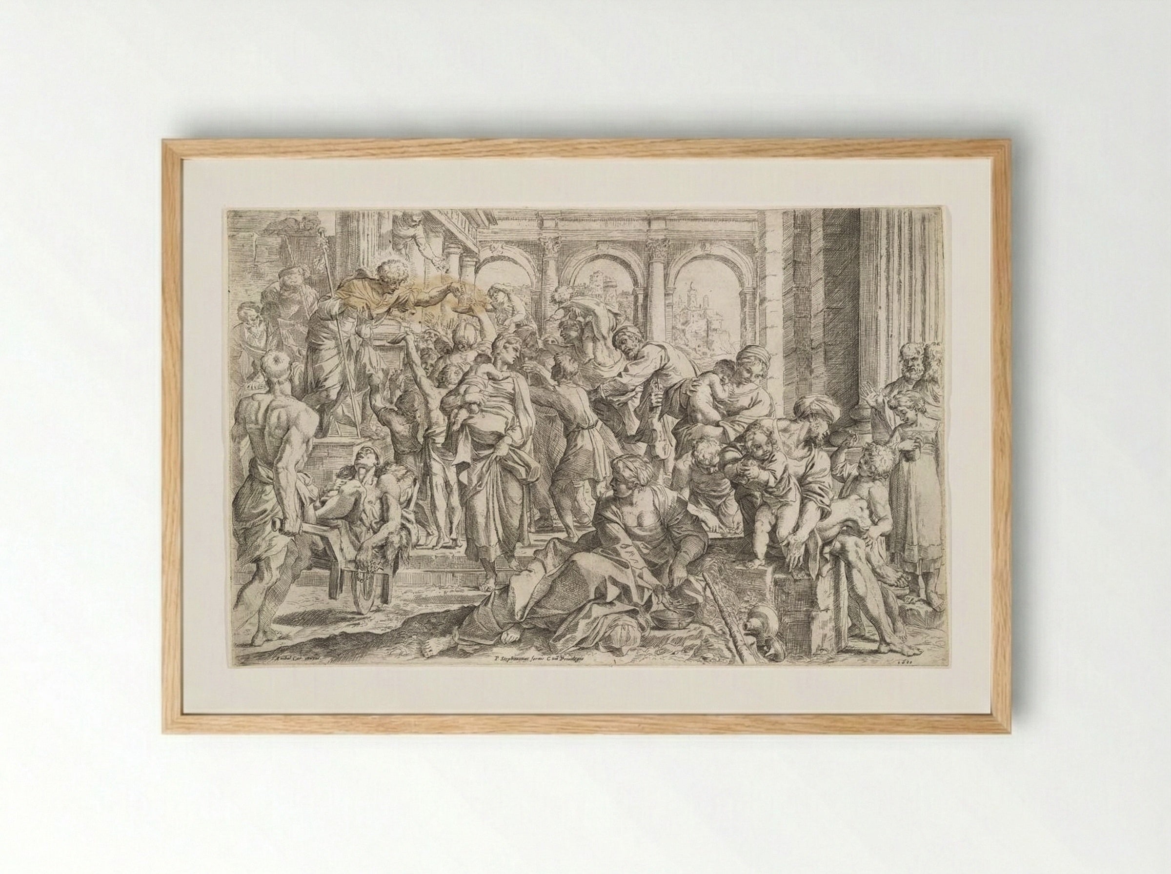 Saint Roch Distributing Alms - Francesco Brizio - Framed Print Wood