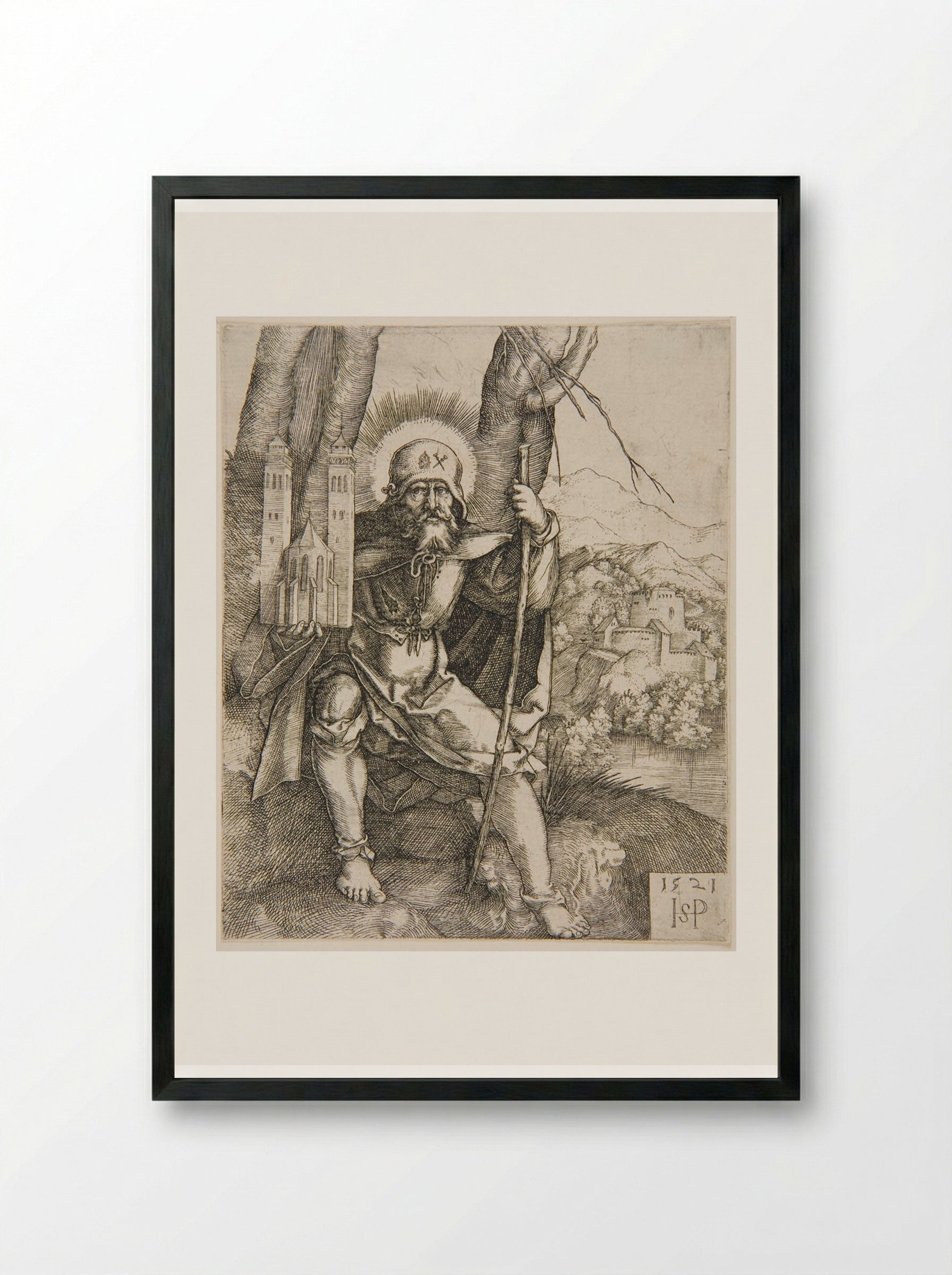Saint Sebaldus - Sebald Beham - Framed Print Black