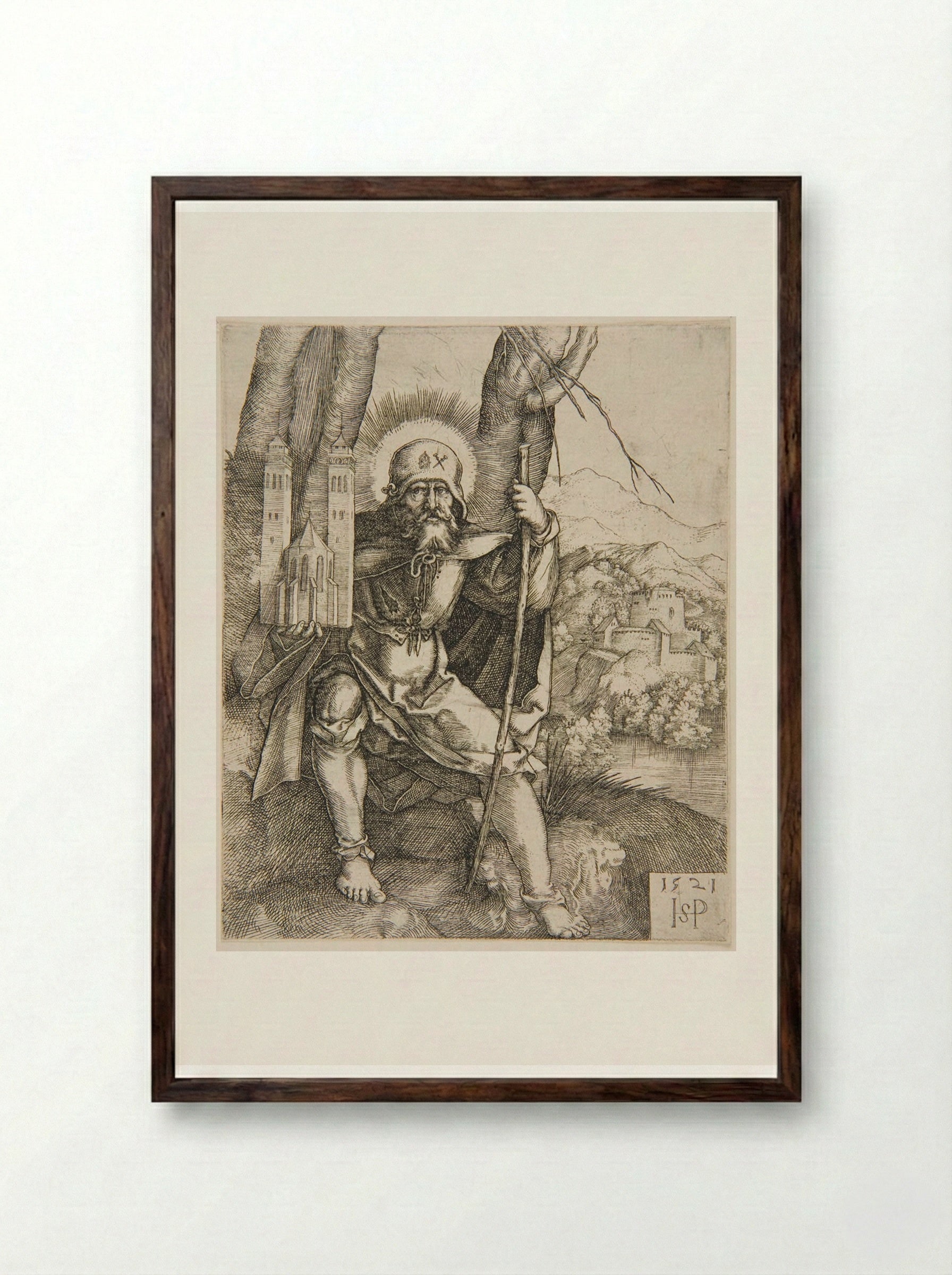 Saint Sebaldus - Sebald Beham - Framed Print Dark Wood