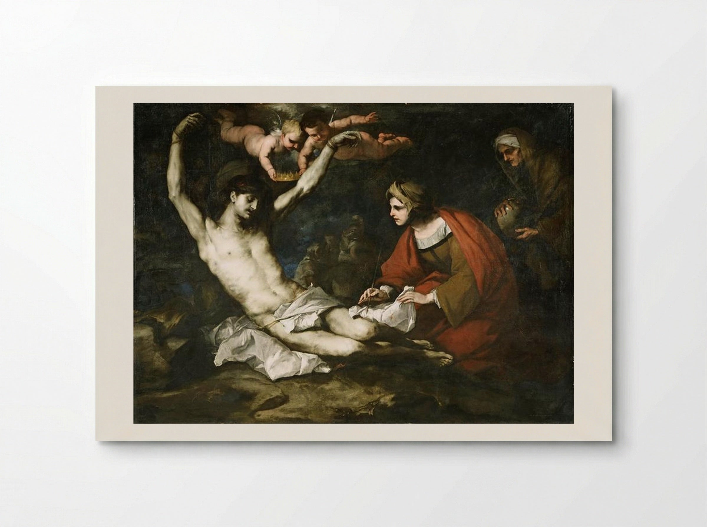 Saint Sebastian Cured by Irene - Luca Giordano - Poster