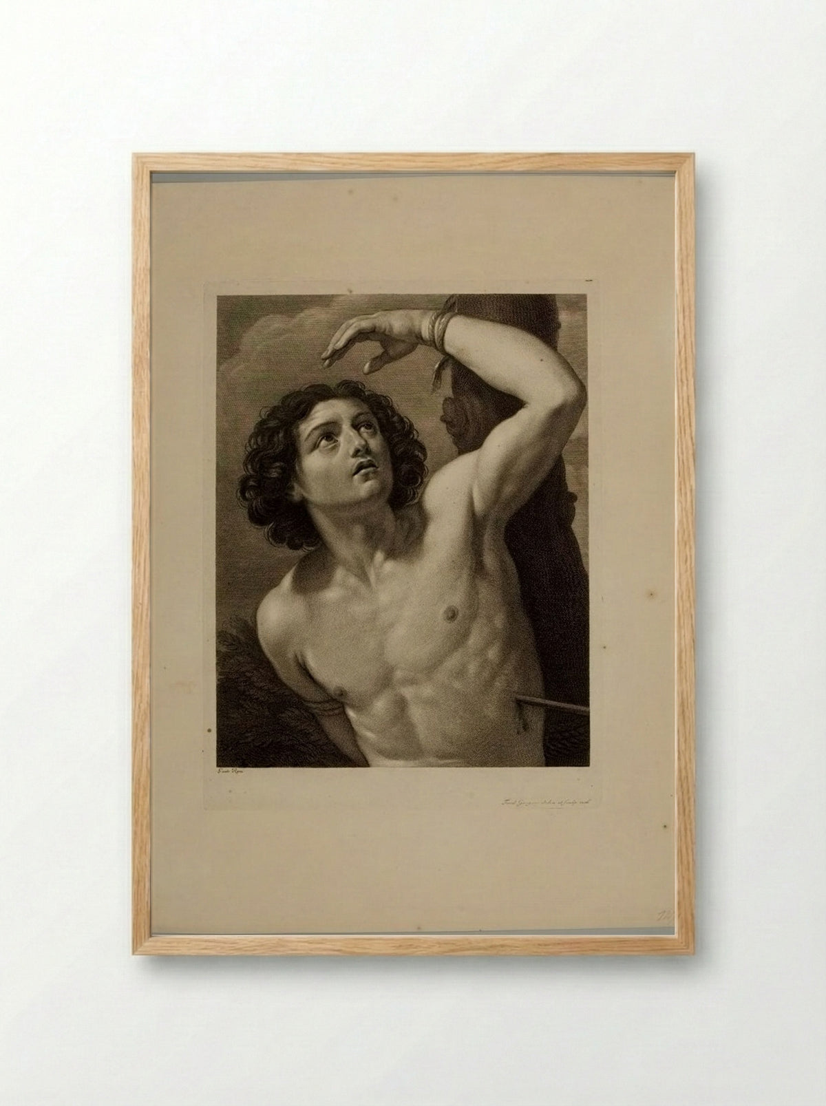 Saint Sebastian Tied to a Tree - Ferdinando Gregori - Framed Print Wood