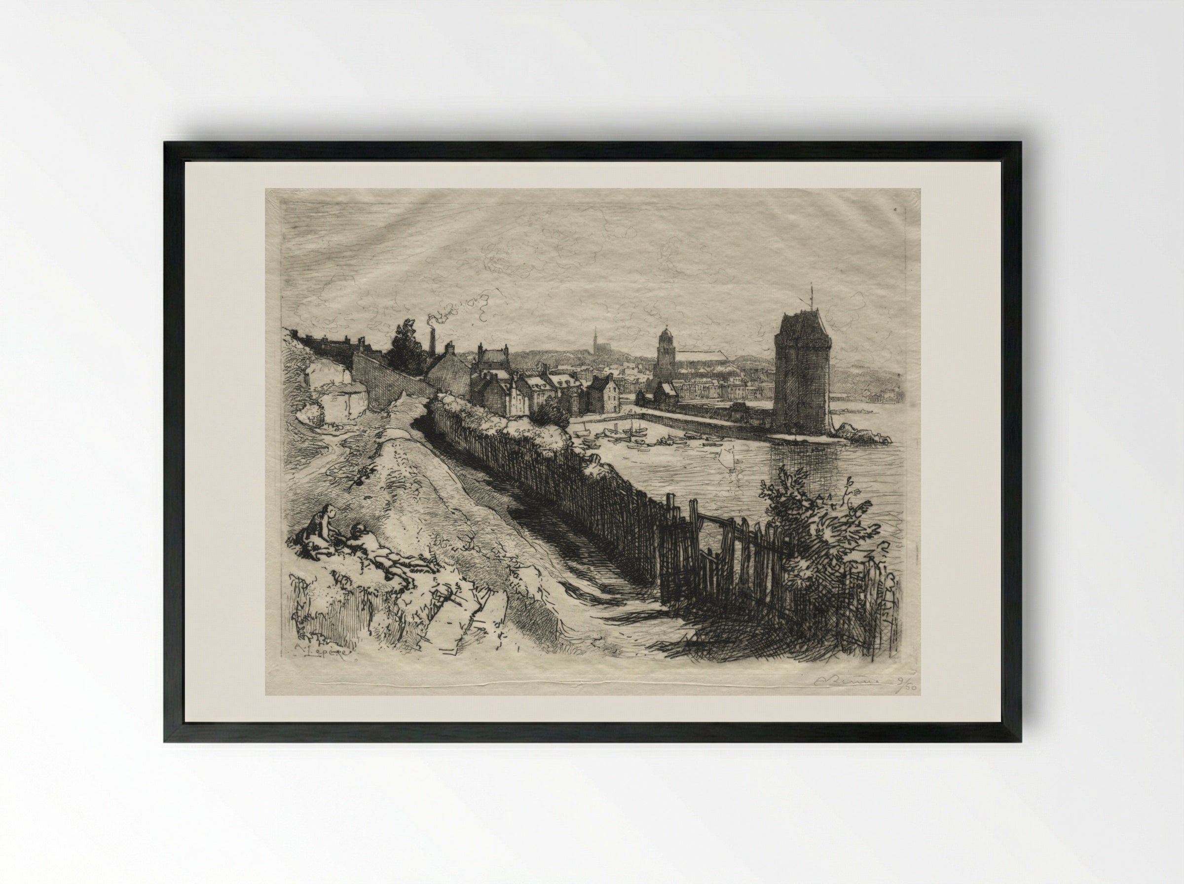 Saint-Servan - Auguste Louis Lepère - Framed Print Black