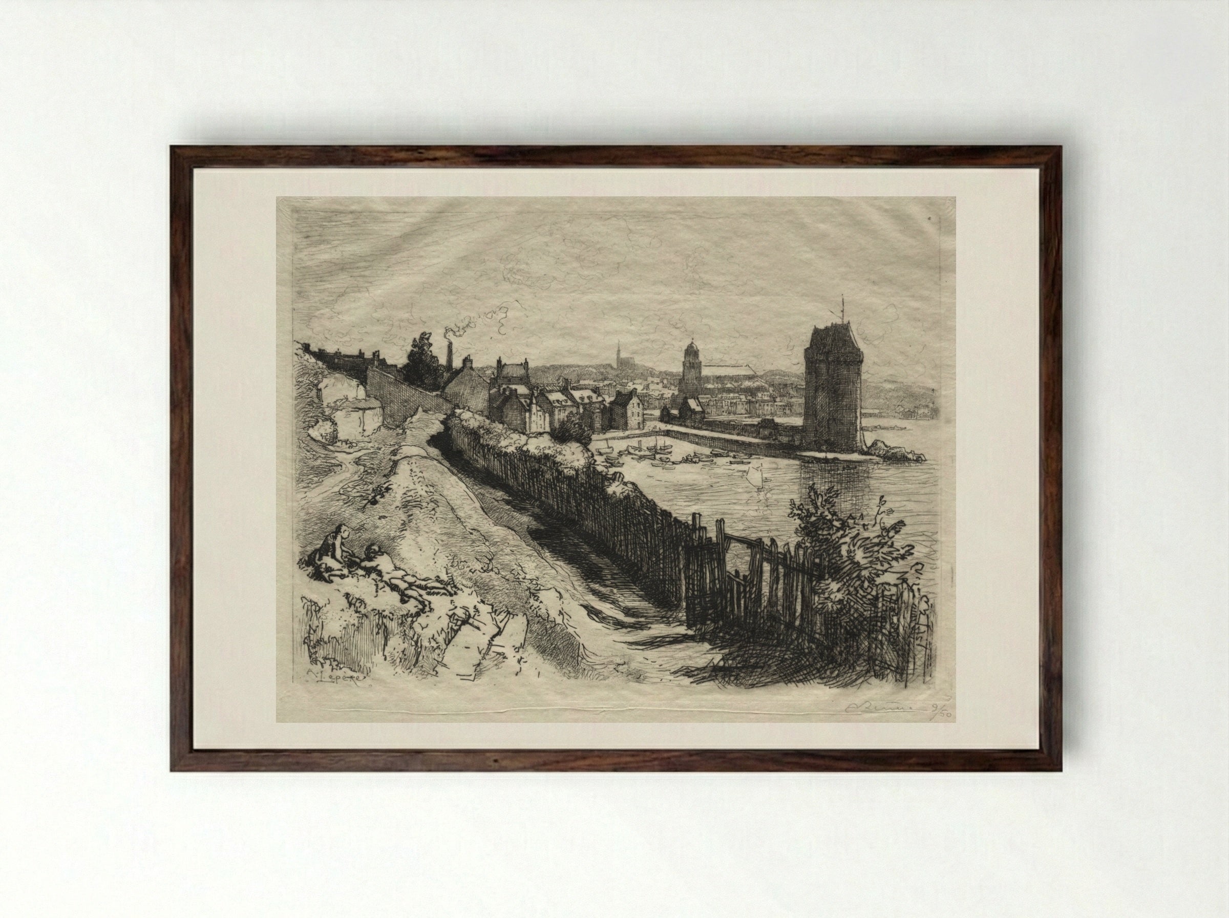 Saint-Servan - Auguste Louis Lepère - Framed Print Dark Wood