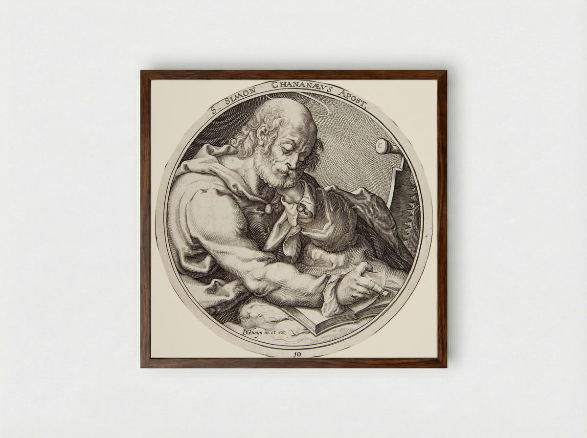 Saint Simon - Zacharias Dolendo - Framed Print Dark Wood