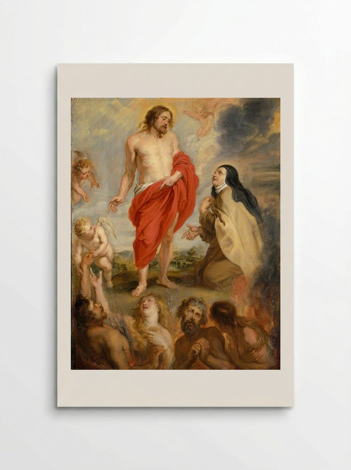 Saint Teresa of Avila Interceding for Souls in Purgatory - Peter Paul Rubens - Poster