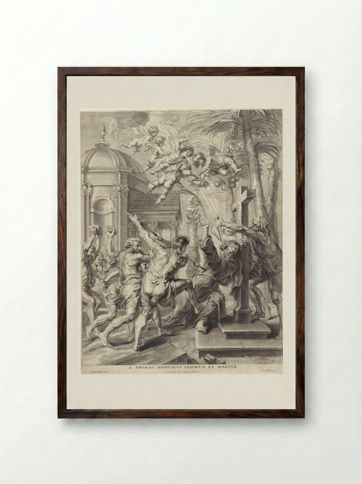 Saint Thomas Apostolus Indorum et Martyr - Jacob Neeffs - Framed Print Dark Wood