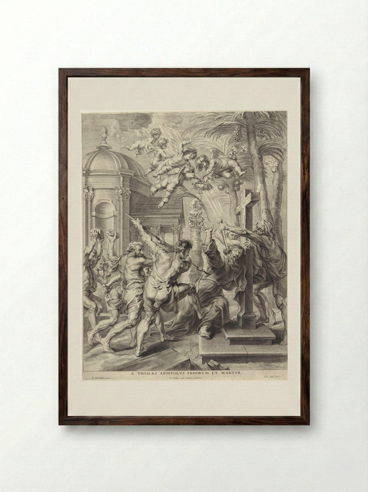 Saint Thomas Apostolus Indorum et Martyr - Jacob Neeffs - Framed Print Dark Wood