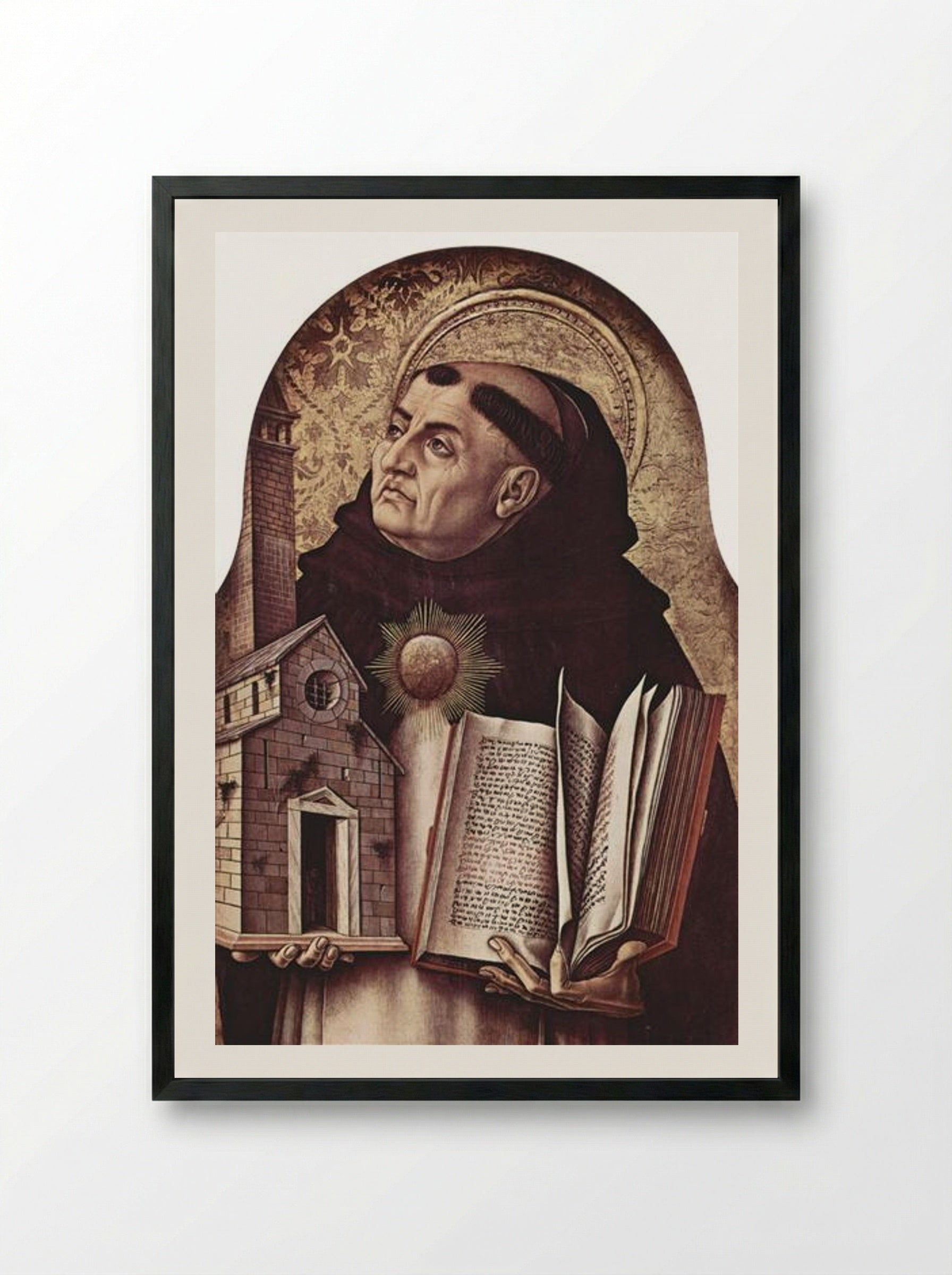 Saint Thomas Aquinas - Carlo Crivelli - Framed Print Black