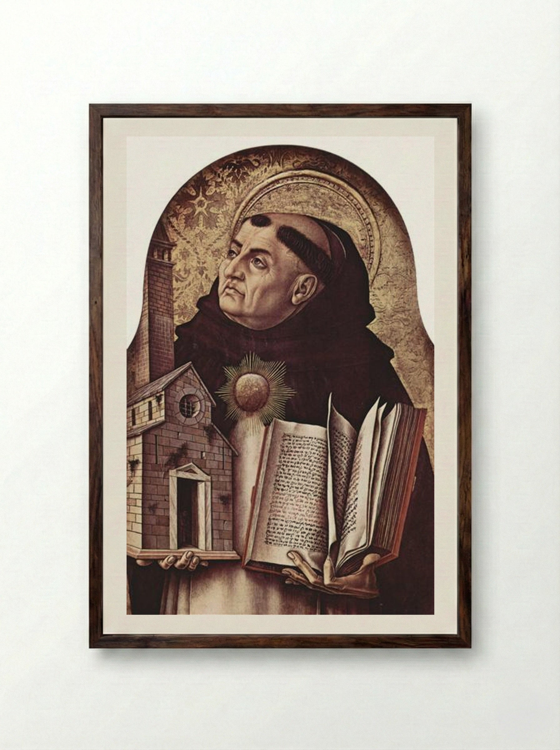 Saint Thomas Aquinas - Carlo Crivelli - Framed Print Dark Wood