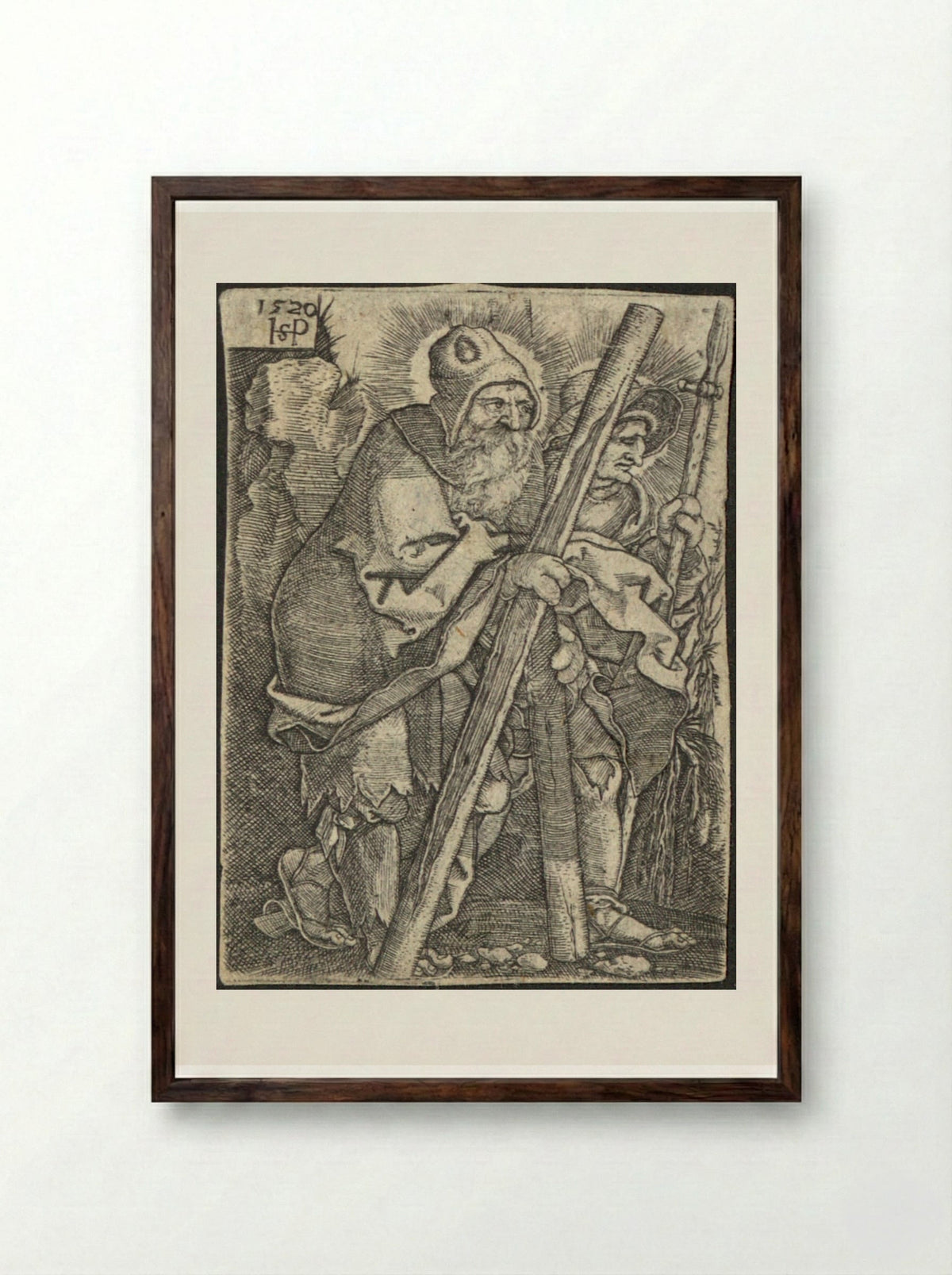 Saint Thomas - Sebald Beham - Framed Print Dark Wood