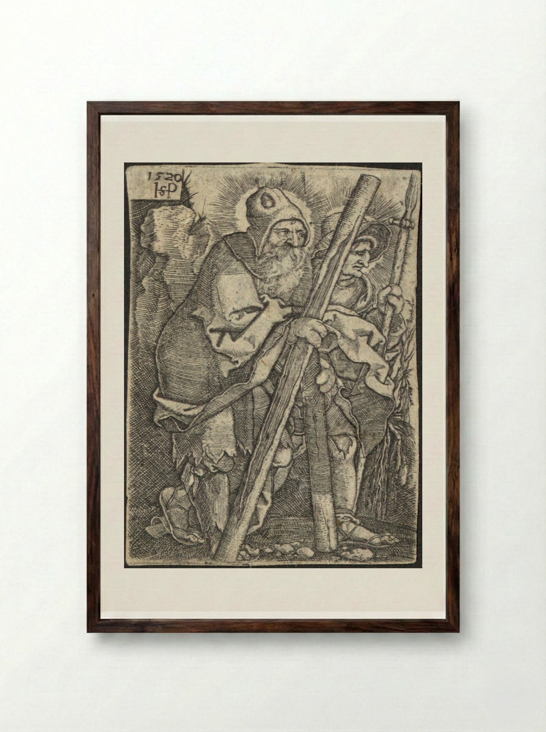 Saint Thomas - Sebald Beham - Framed Print Dark Wood