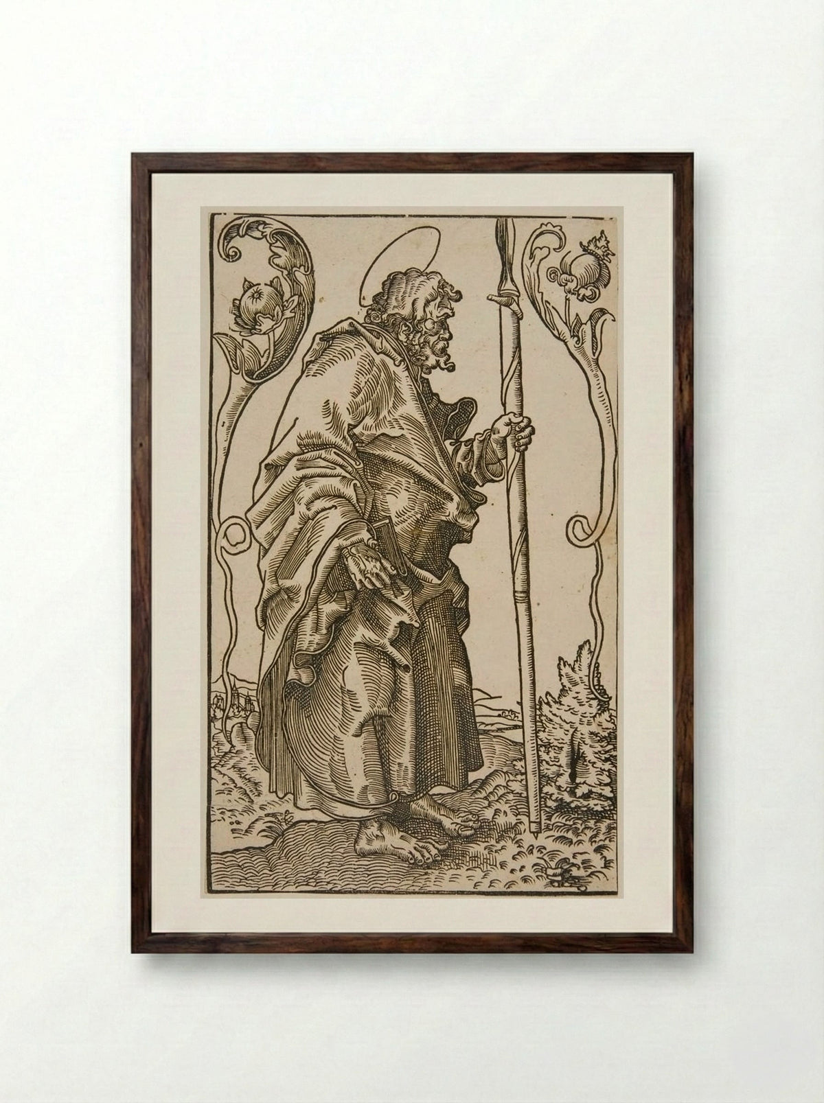 Saint Thomas - Lucas Cranach the Elder - Framed Print Dark Wood