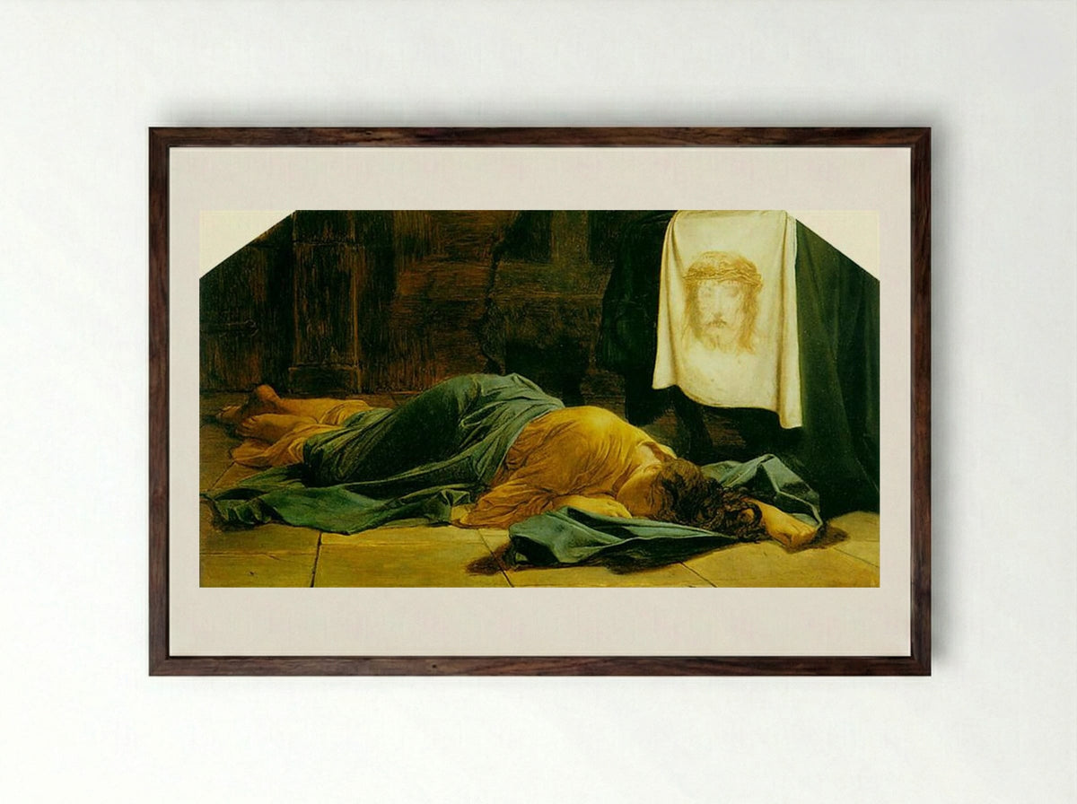 Saint Veronica - Paul Delaroche - Framed Print Dark Wood