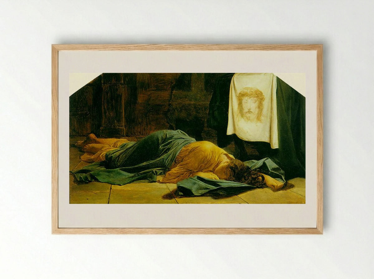 Saint Veronica - Paul Delaroche - Framed Print Wood