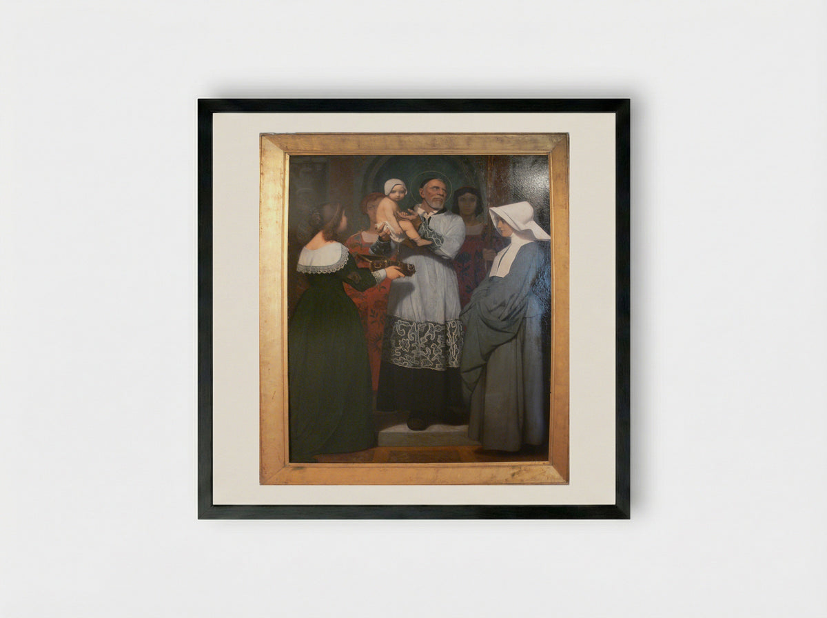 Saint Vincent de Paul - Jean-Léon Gérôme - Framed Print Black