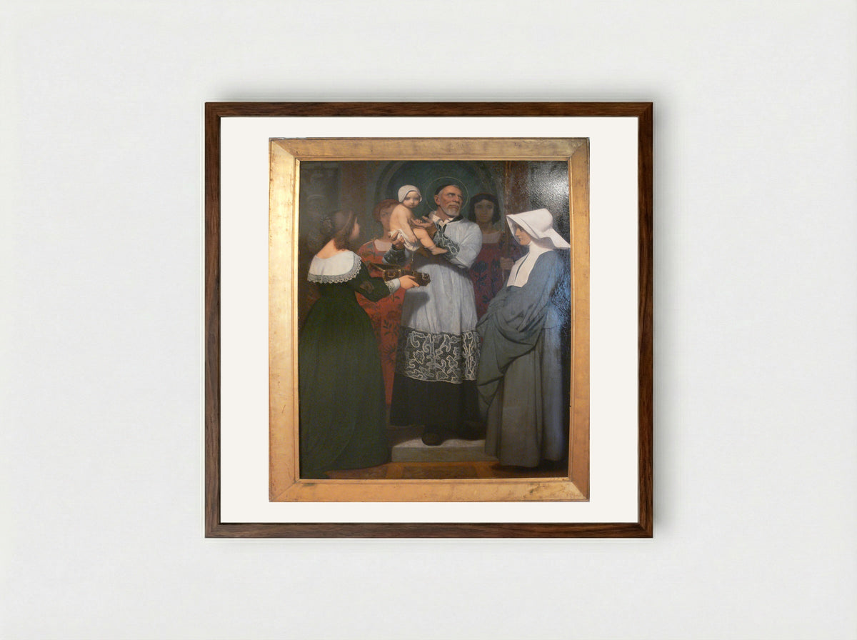 Saint Vincent de Paul - Jean-Léon Gérôme - Framed Print Dark Wood