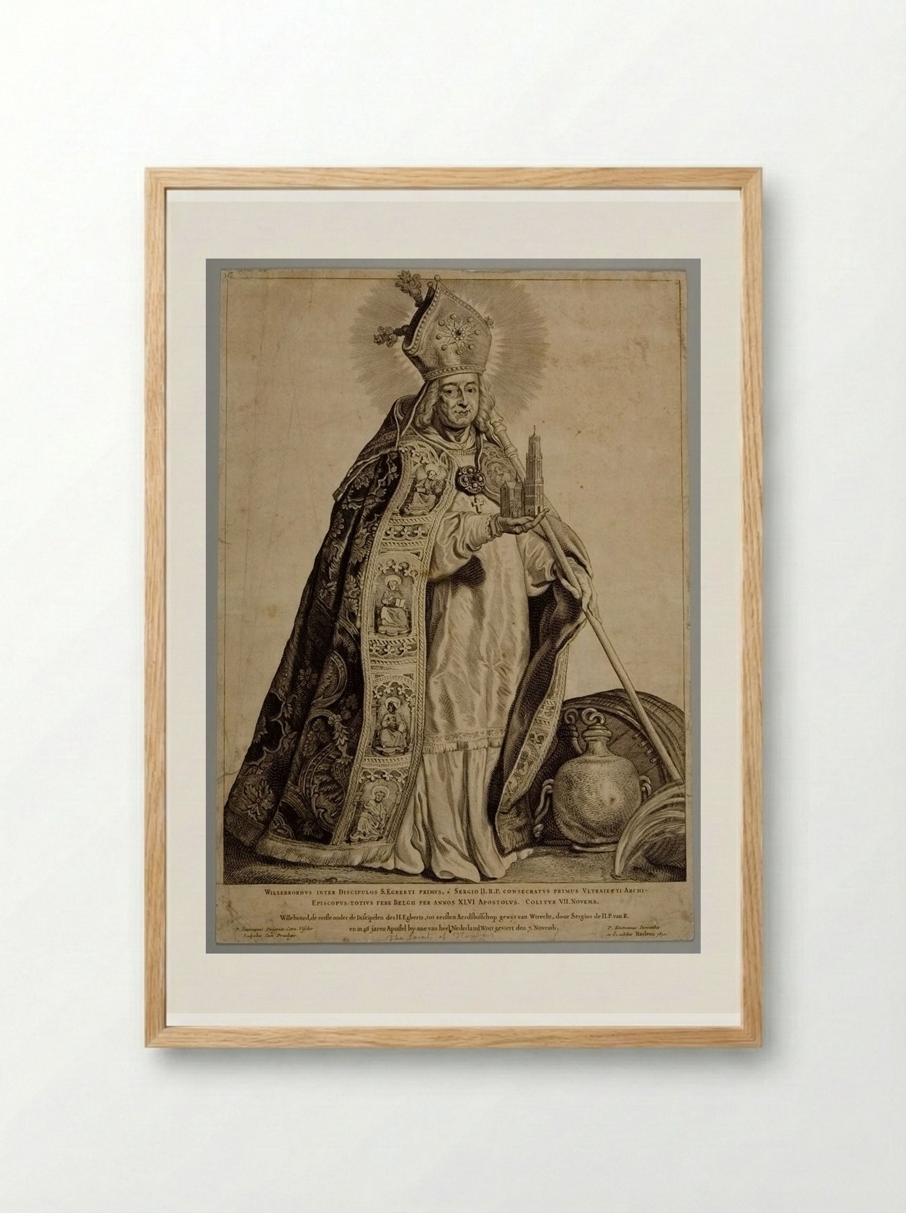 Saint Willibrord - Cornelis Visscher - Framed Print Wood