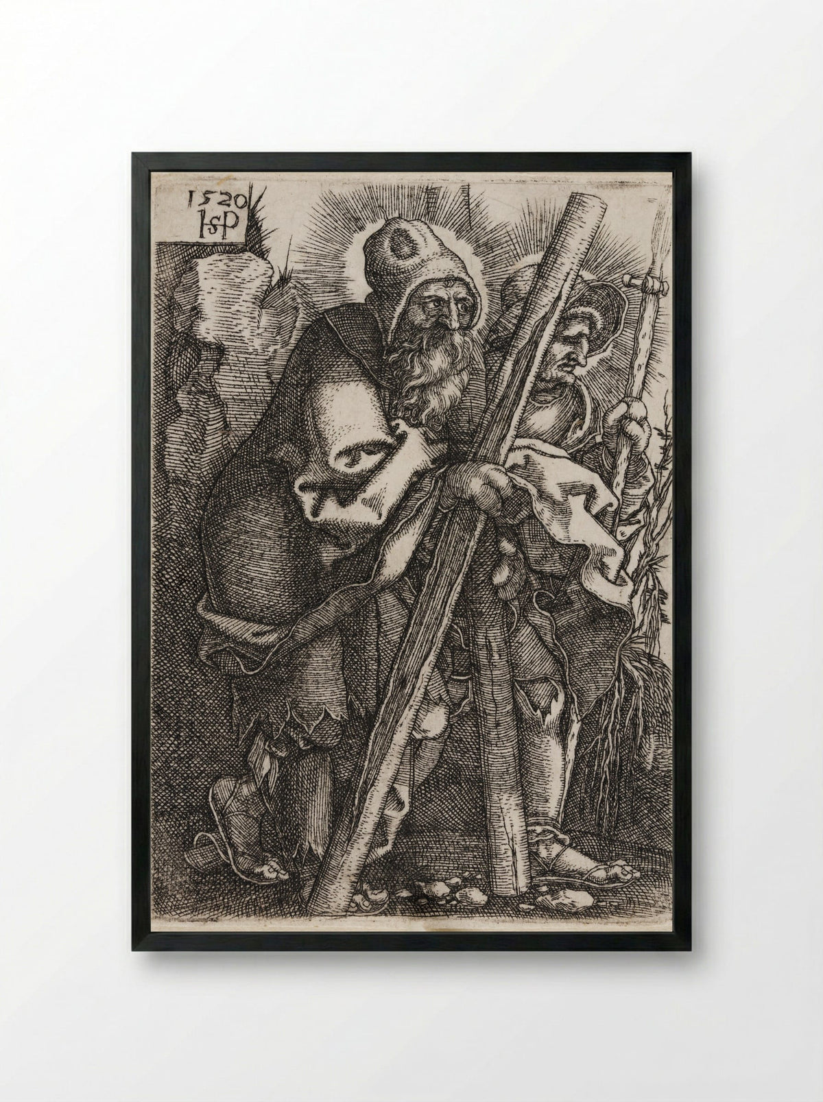 Saints Andrew and Thomas - Sebald Beham - Framed Print Black