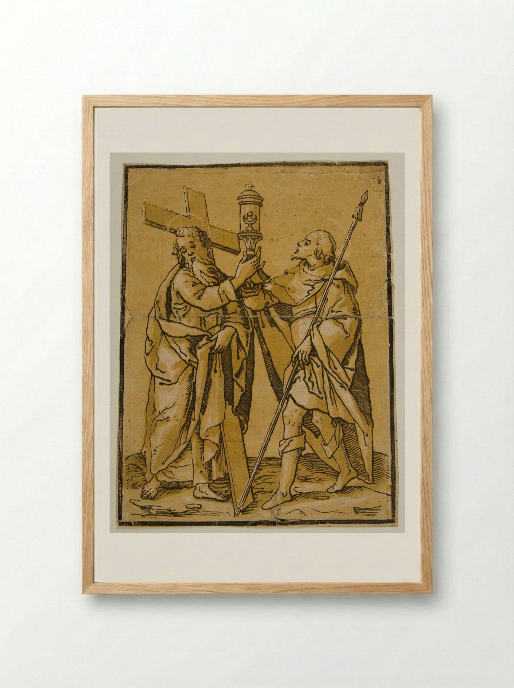 Saints Longinus and Andrew - Andrea Andreani - Framed Print Wood