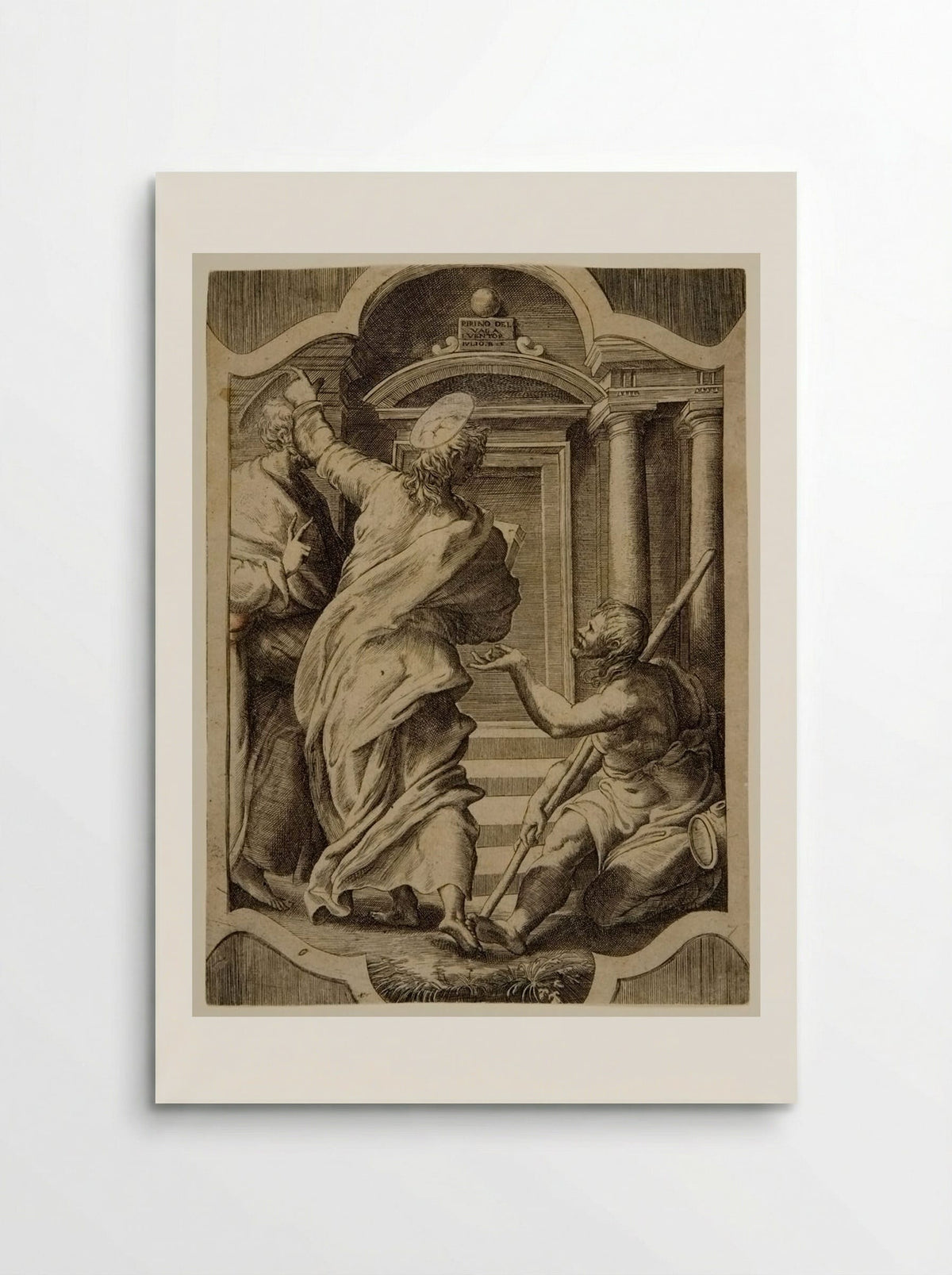 Saints Peter and John Healing the Cripple - Giulio Bonasone - Poster