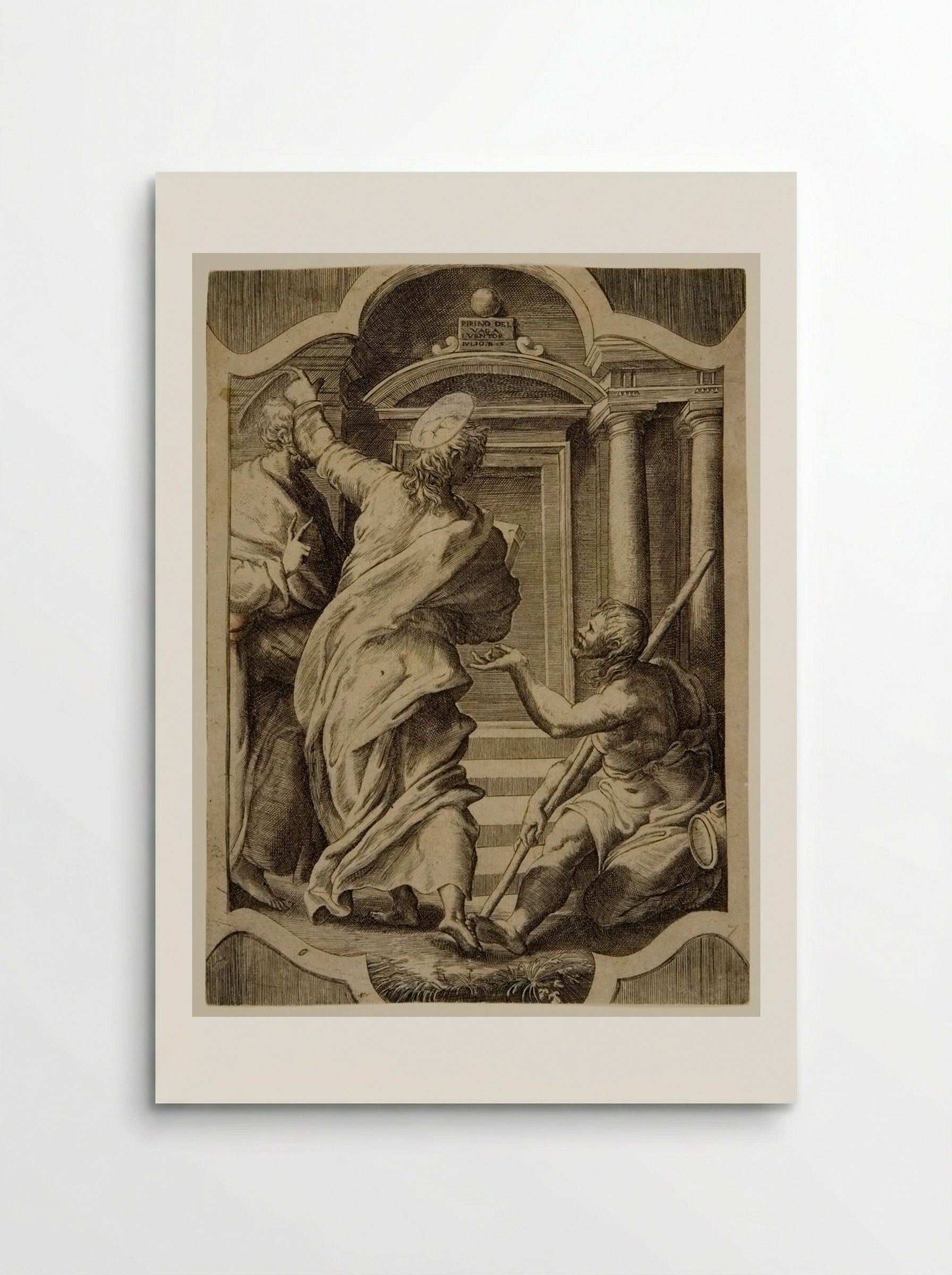 Saints Peter and John Healing the Cripple - Giulio Bonasone - Poster