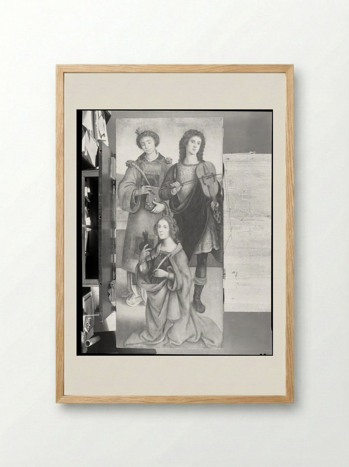 Saints Stephen, Genesio and Apollonia - Raffaellino del Garbo - Framed Print Wood