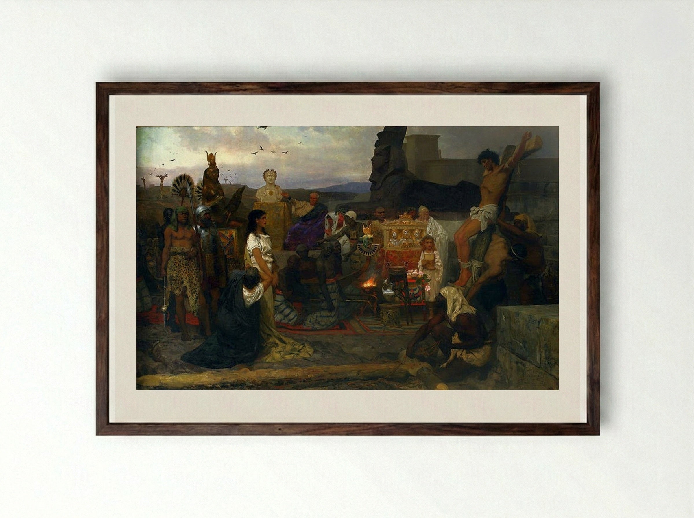Saints Timothy and Maura - Henryk Siemiradzki - Framed Print Dark Wood