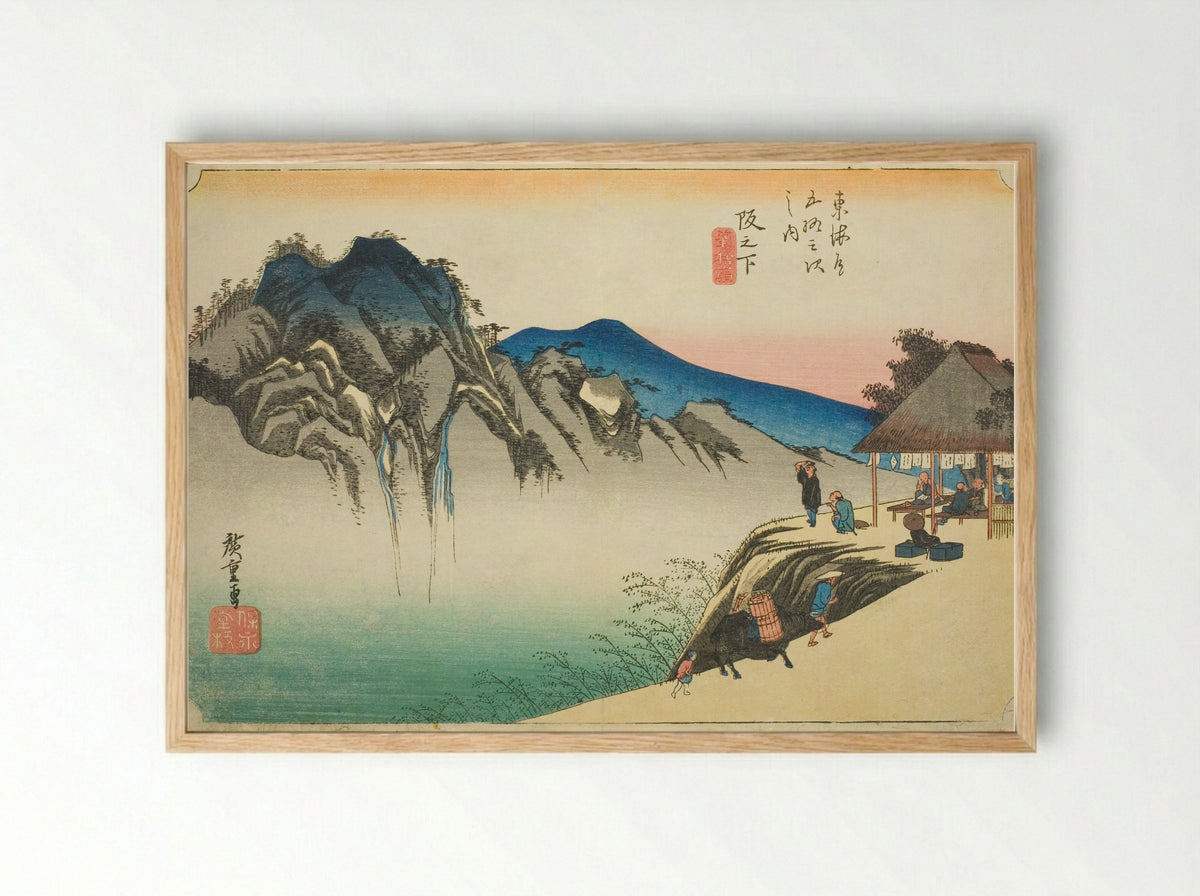 Sakanoshita: Peak of Fudesute Mountain - Utagawa Hiroshige - Framed Print Wood