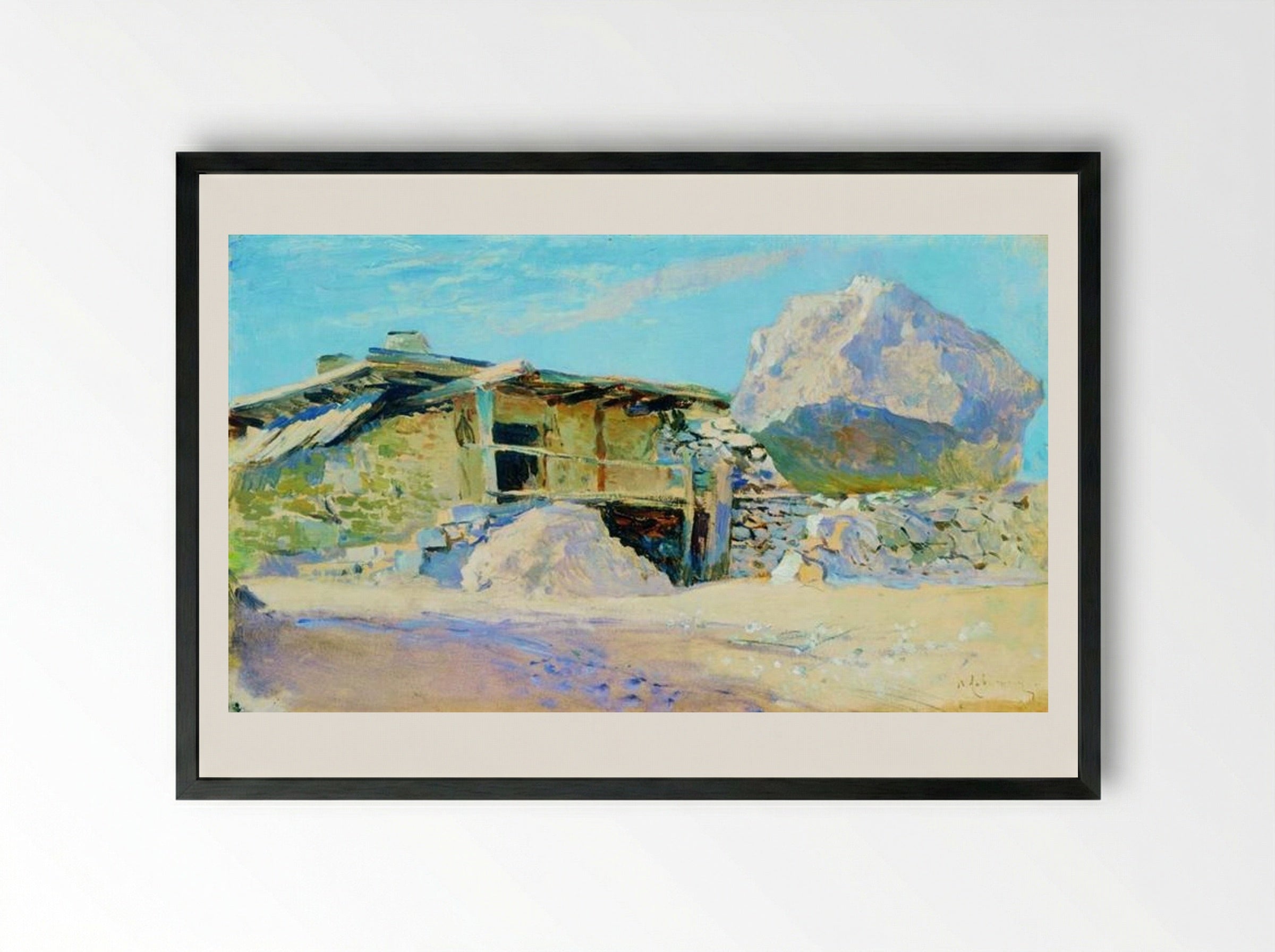 Saklia in Alupka - Isaac Levitan - Framed Print Black
