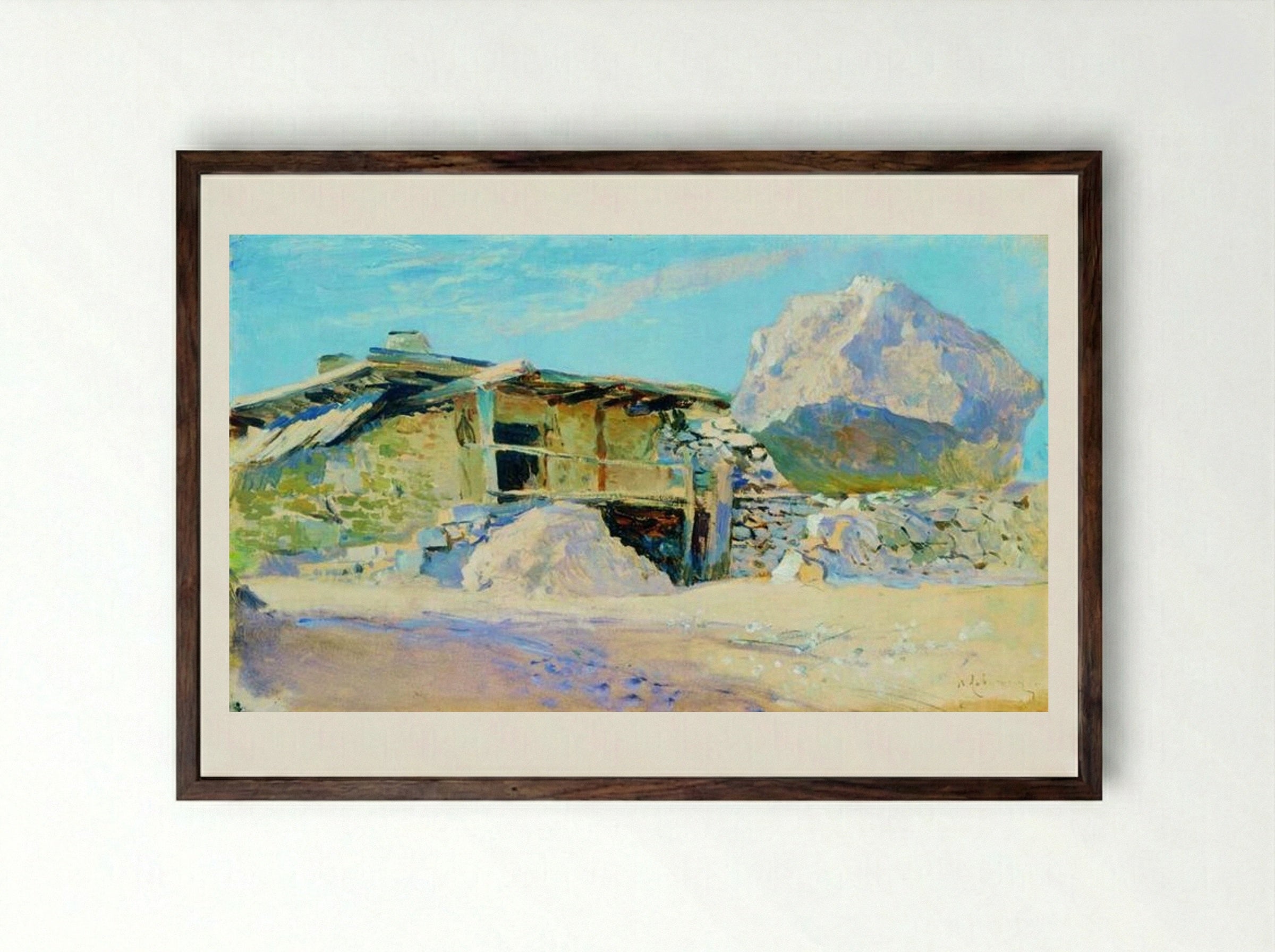 Saklia in Alupka - Isaac Levitan - Framed Print Dark Wood