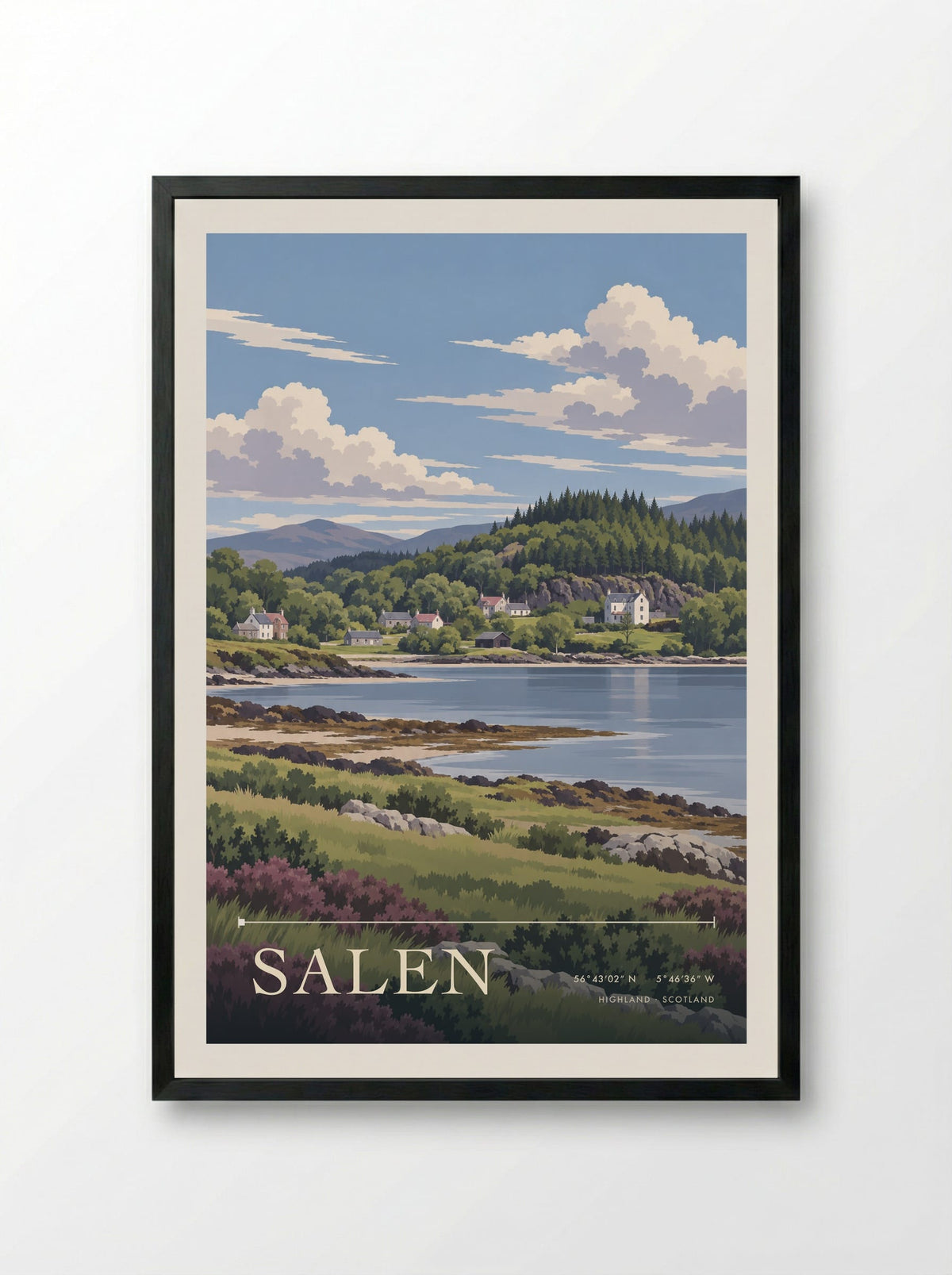 Salen, Highland | Travel Poster - Framed Print Black