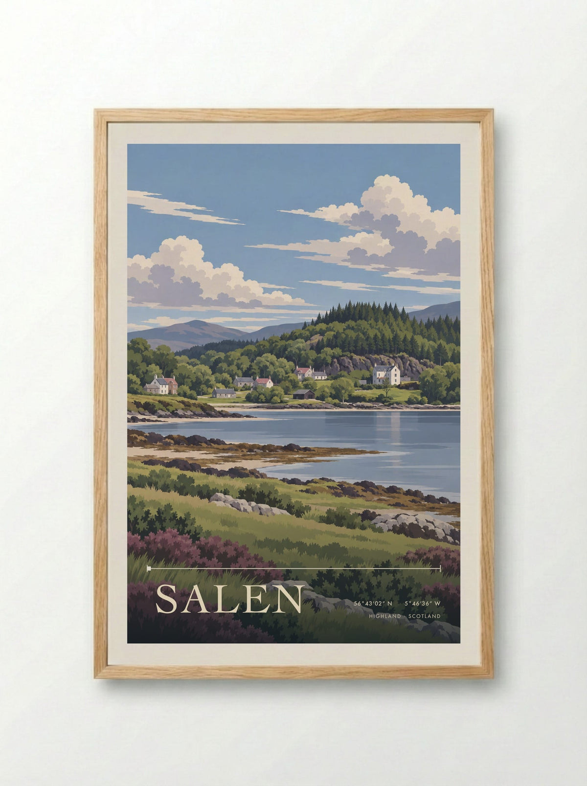 Salen, Highland | Travel Poster - Framed Print Wood